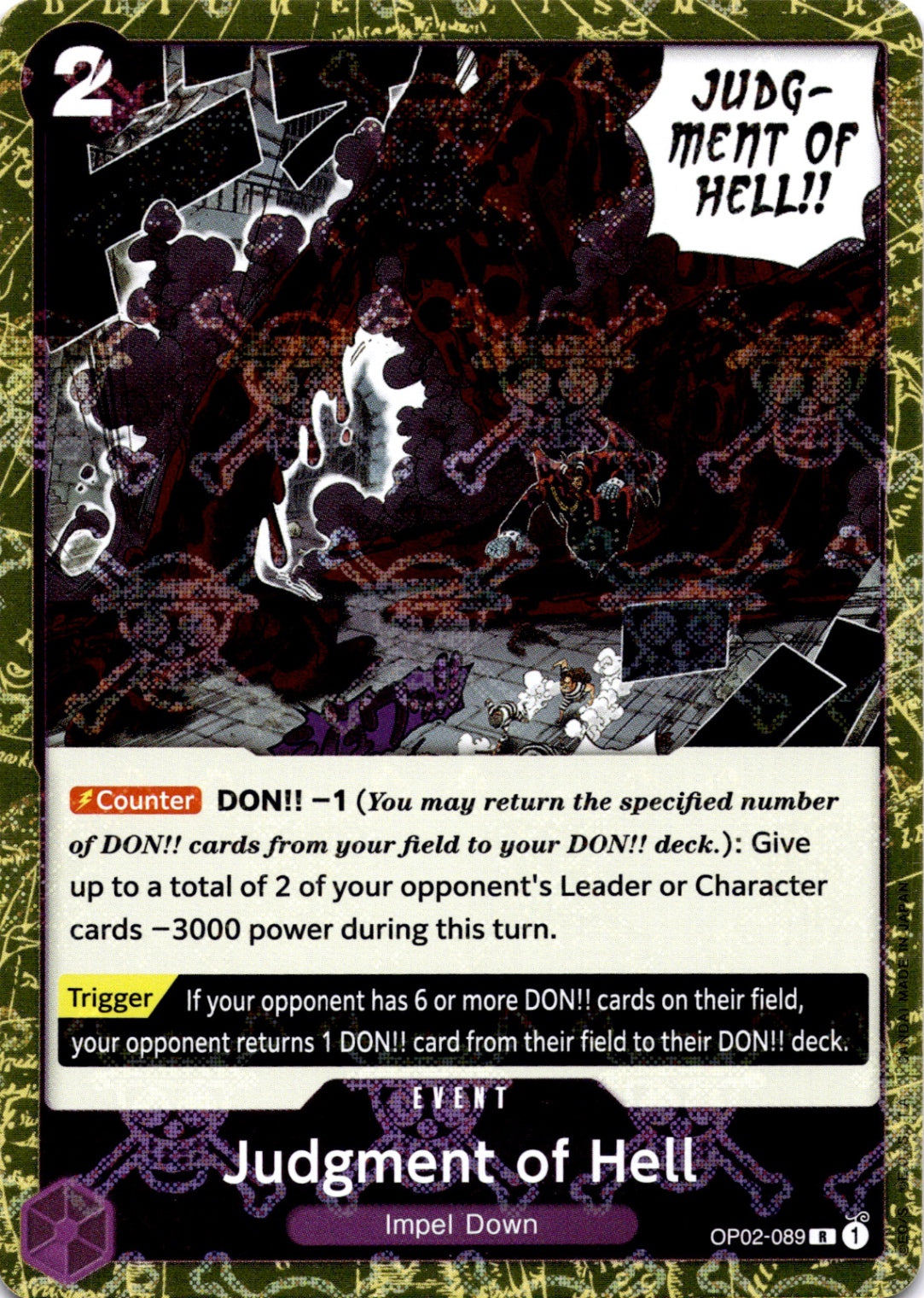 Judgment of Hell (Jolly Roger Foil) R Premium Booster -The Best- OP02-089 NM