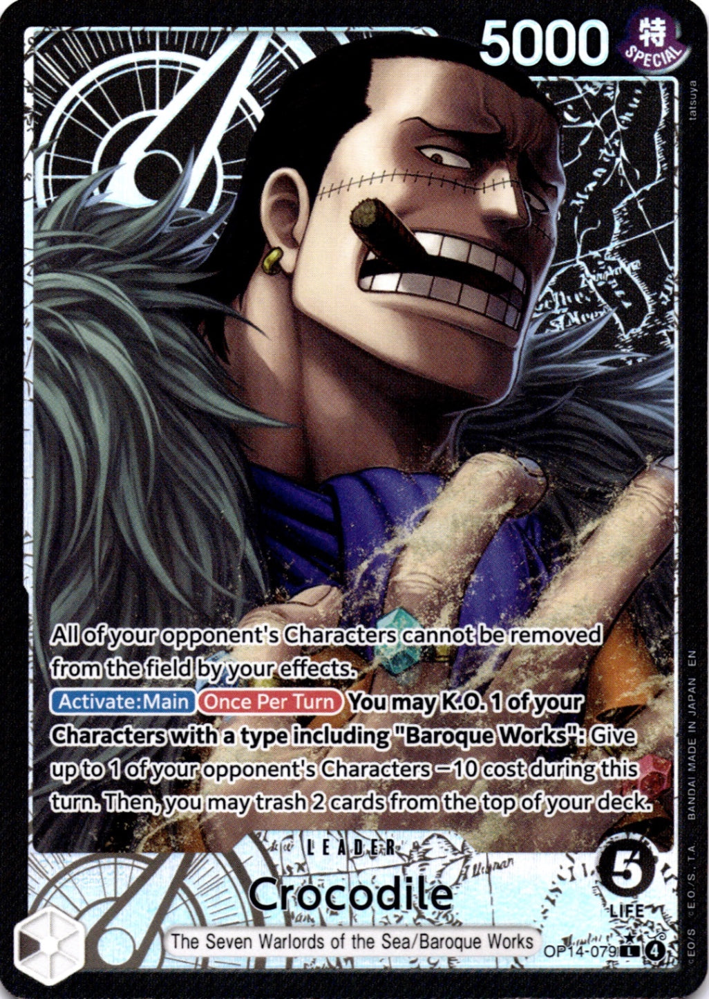 Crocodile -  (Alternate Art) L The Azure Sea's Seven OP14-079 NM