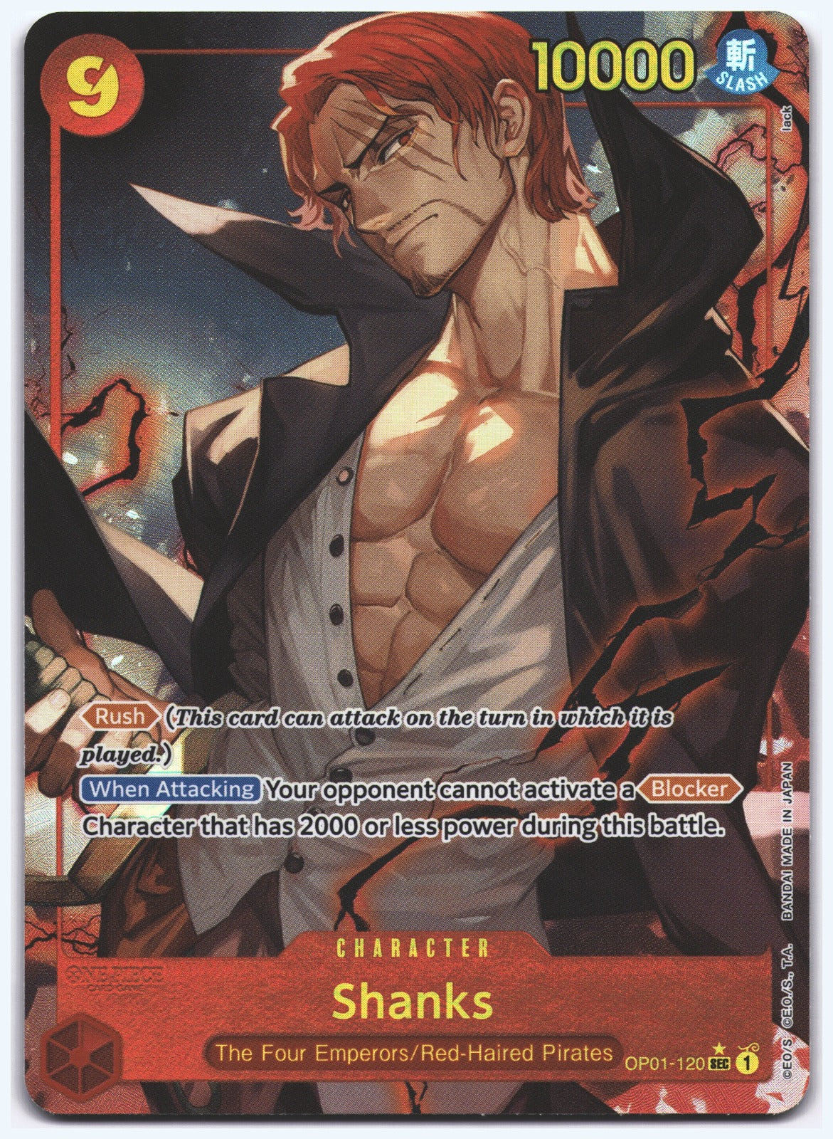 Shanks (Alternate Art) SEC Premium Booster -The Best- OP01-120 NM