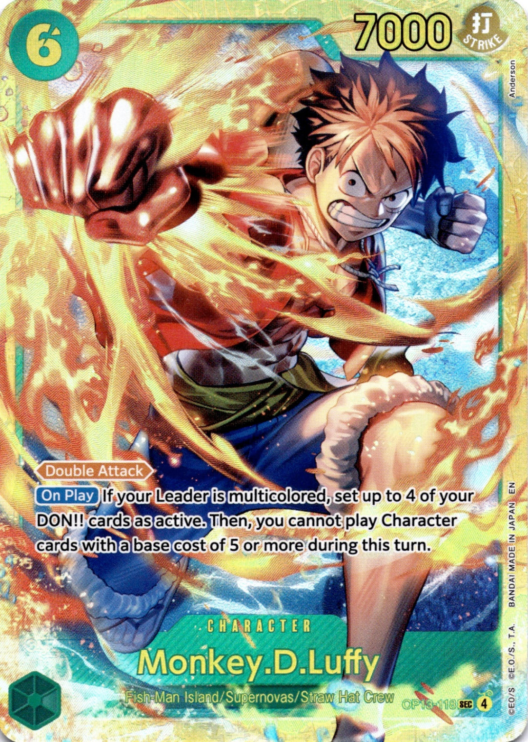 Monkey.D.Luffy (118) SEC Carrying On His Will OP13-118 NM