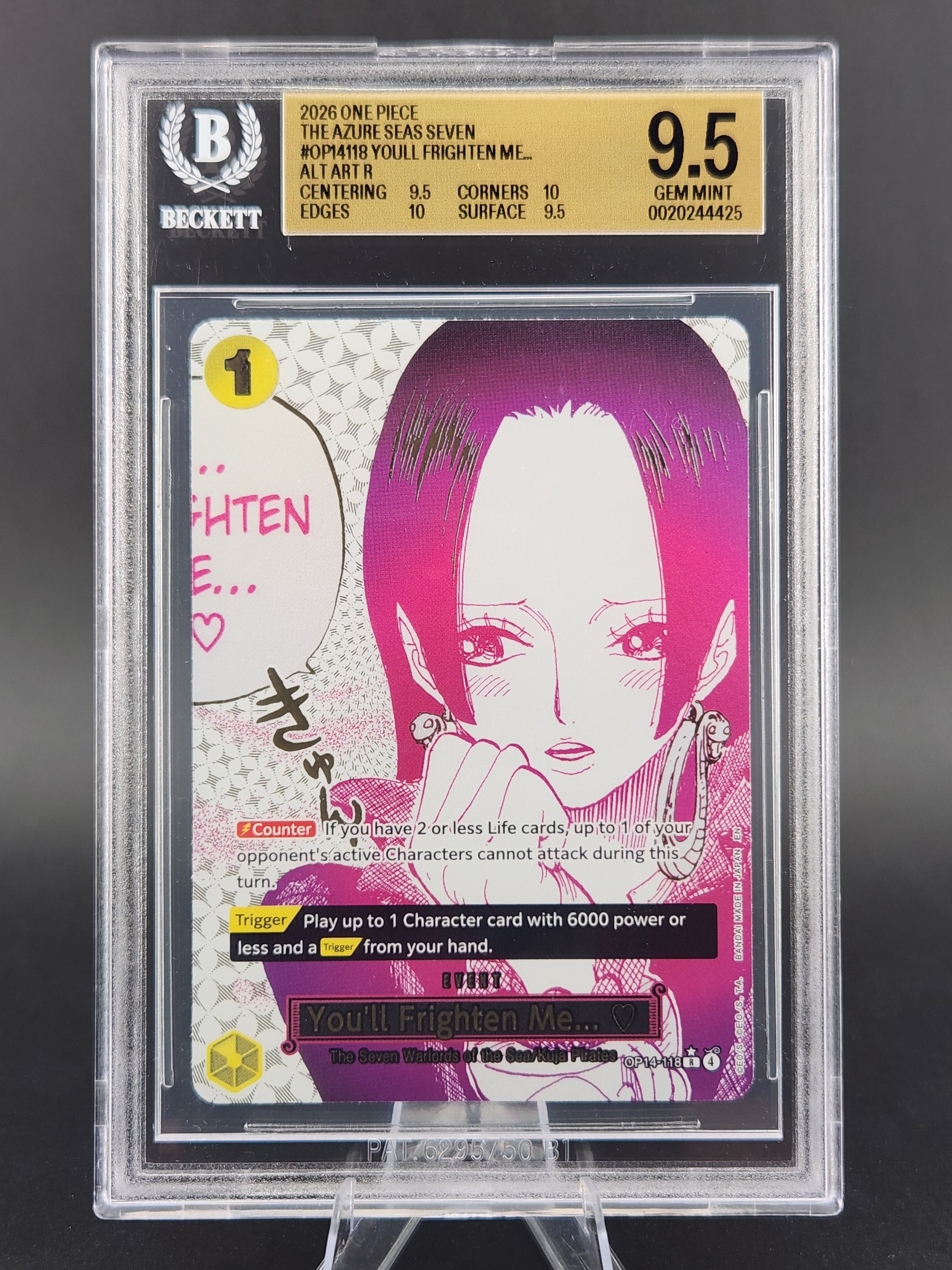 2026 ONE PIECE OP14-EB04-THE AZURE SEA'S SEVEN #118 YOU'LL FRIGHTEN ME.. BGS 9.5