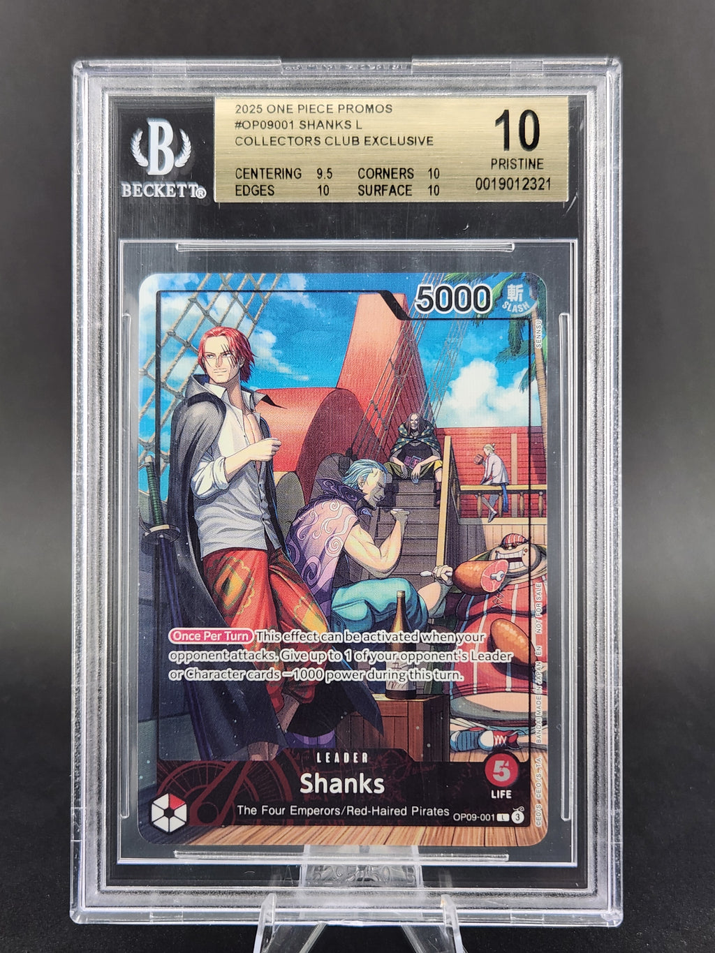 2025 ONE PIECE PROMOS SHANKS L PSA COLLECTORS CLUB EXCLUSIVE BGS 10
