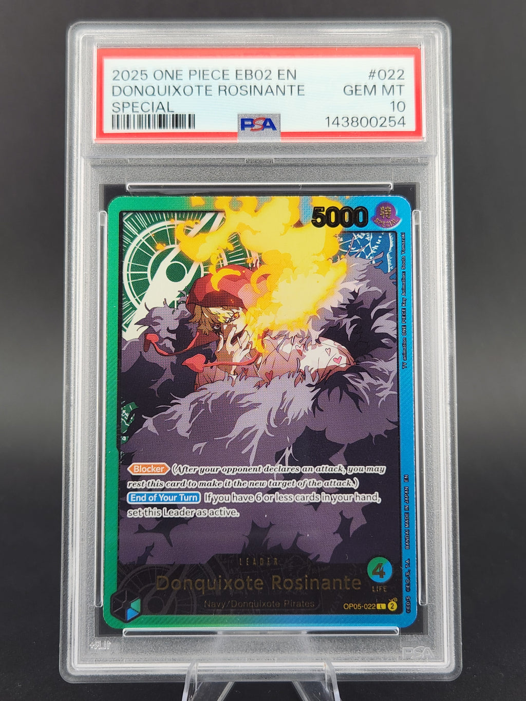 2025 One Piece EB02 Anime 25th EN Special #022 Donquixote Rosinante PSA 10