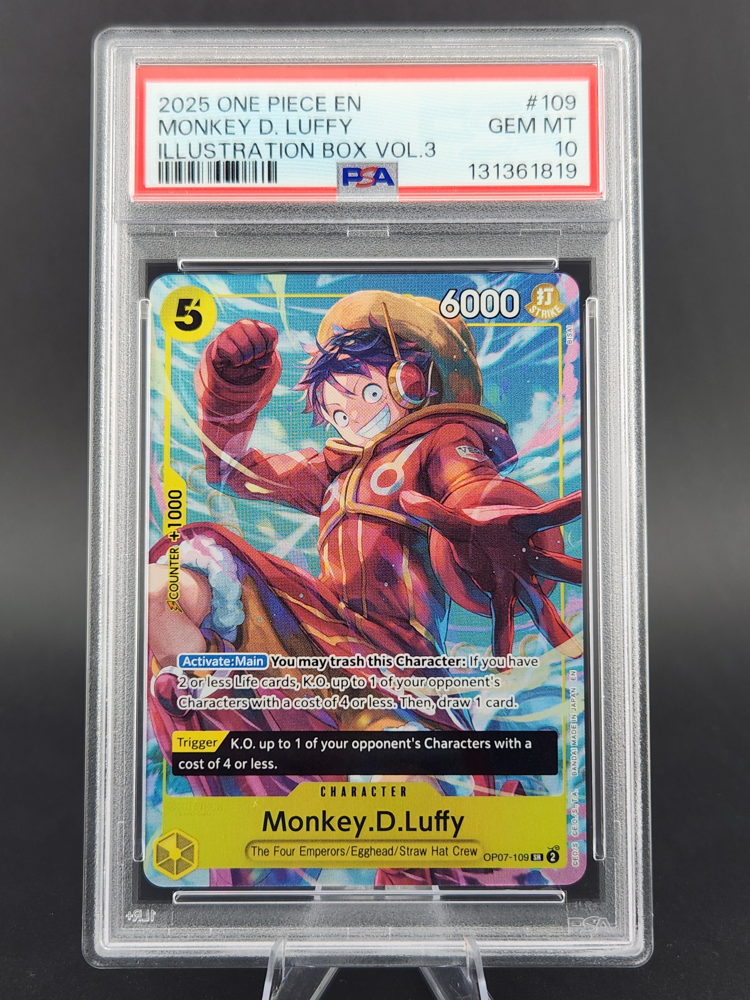 2025 ONE PIECE PROMOS MONKEY D. LUFFY | ILLUSTRATION BOX VOL.3 PSA 10