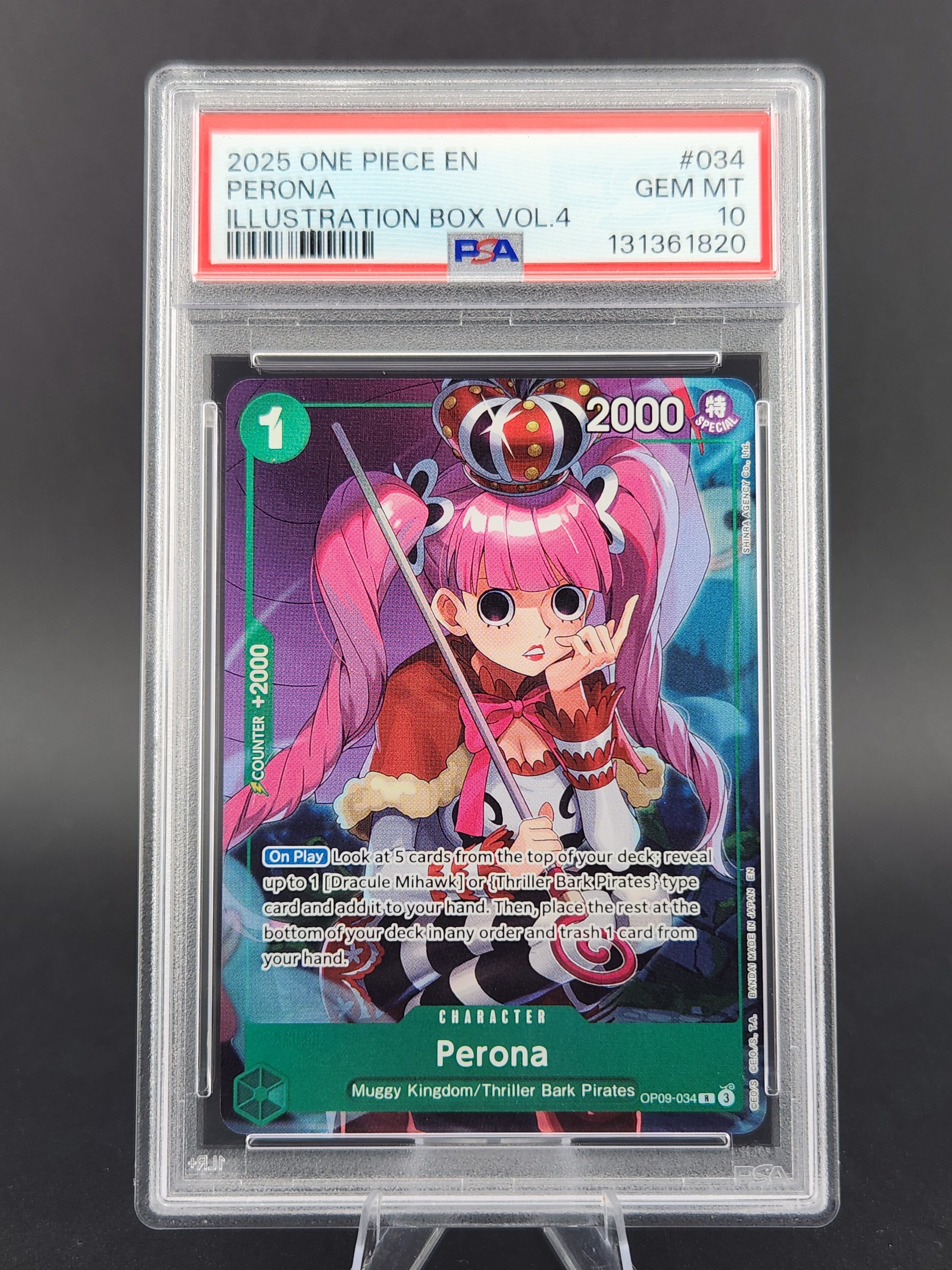 2025 ONE PIECE PROMOS ILLUSTRATION BOX VOL.4 #034 PERONA PSA 10