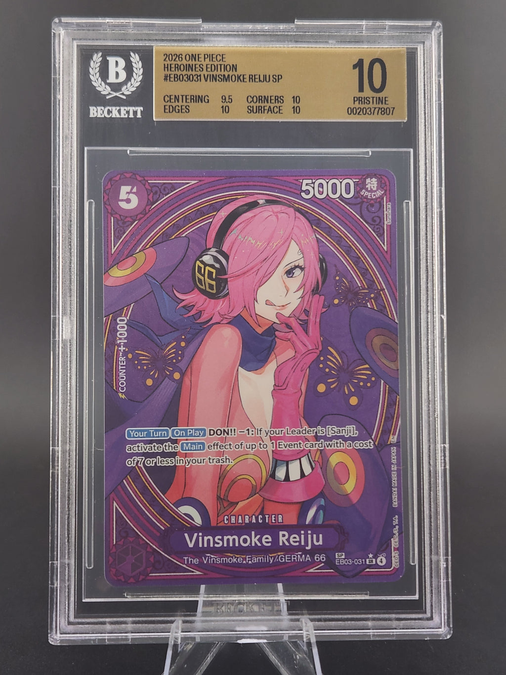 2026 One Piece Heroines Edition Vinsmoke Reiju EB03-031 SP Alternate Art BGS 10