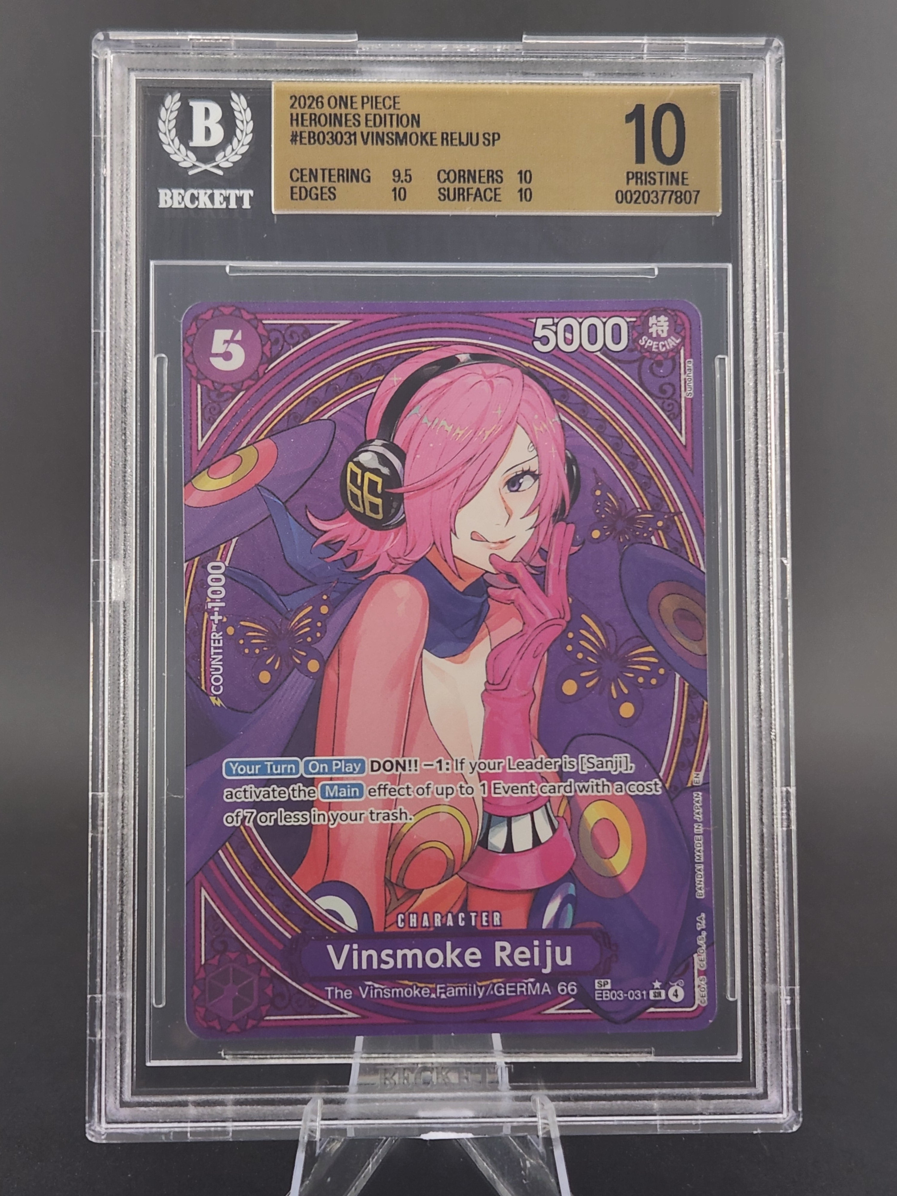 2026 One Piece Heroines Edition Vinsmoke Reiju EB03-031 SP Alternate Art BGS 10