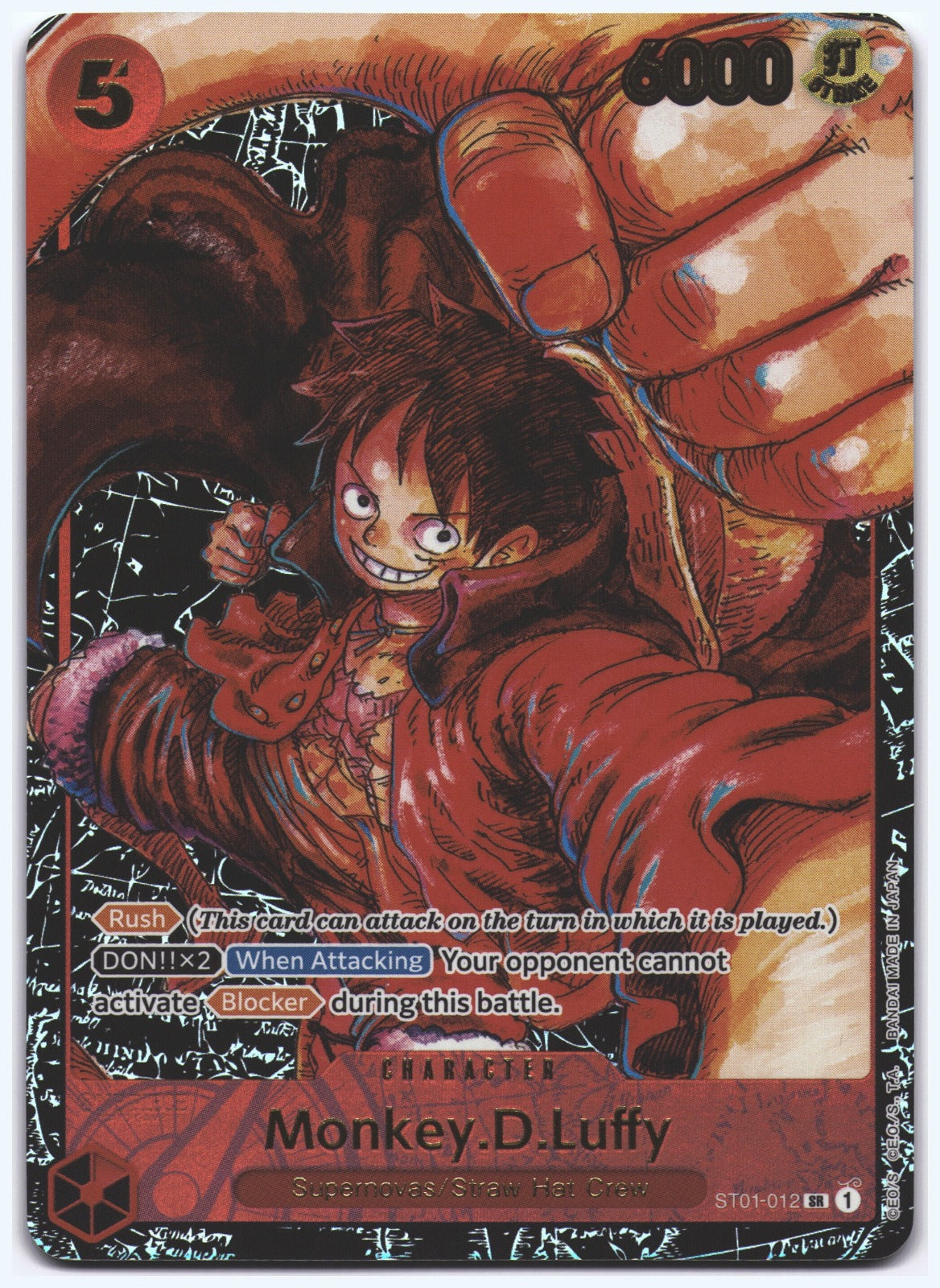 Monkey.D.Luffy (012) (Alternate Art) SR Awakening of the New Era ST01-012 NM