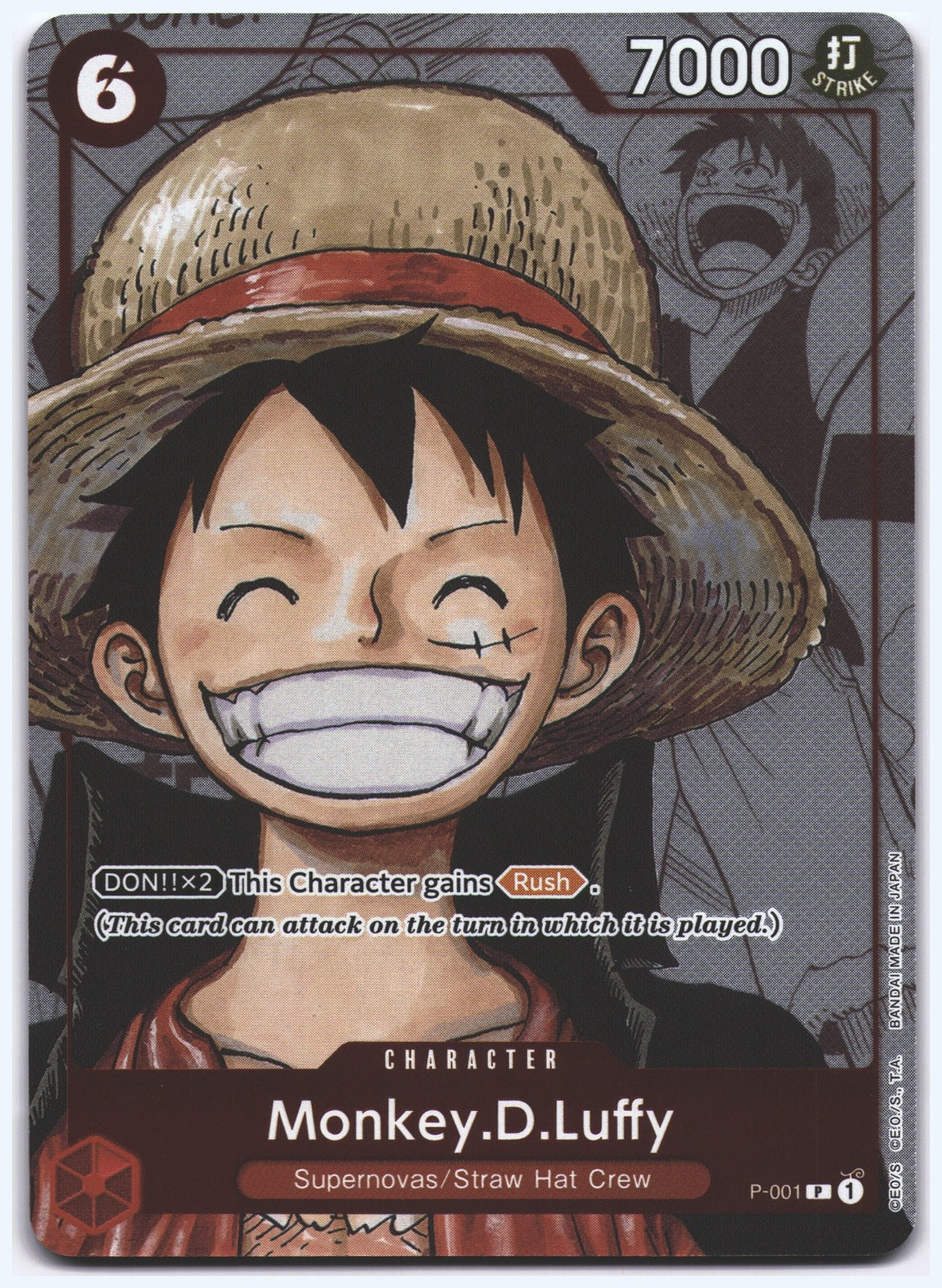 Monkey.D.Luffy (Alternate Art) PR One Piece Promotion Cards P-001 NM