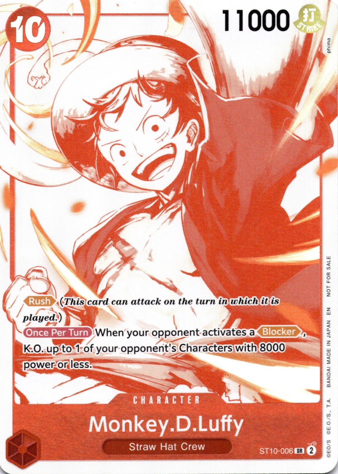 Monkey.D.Luffy -  (3rd Anniversary Treasure Campaign Pack) C One Piece Promotion Cards ST10-006 NM