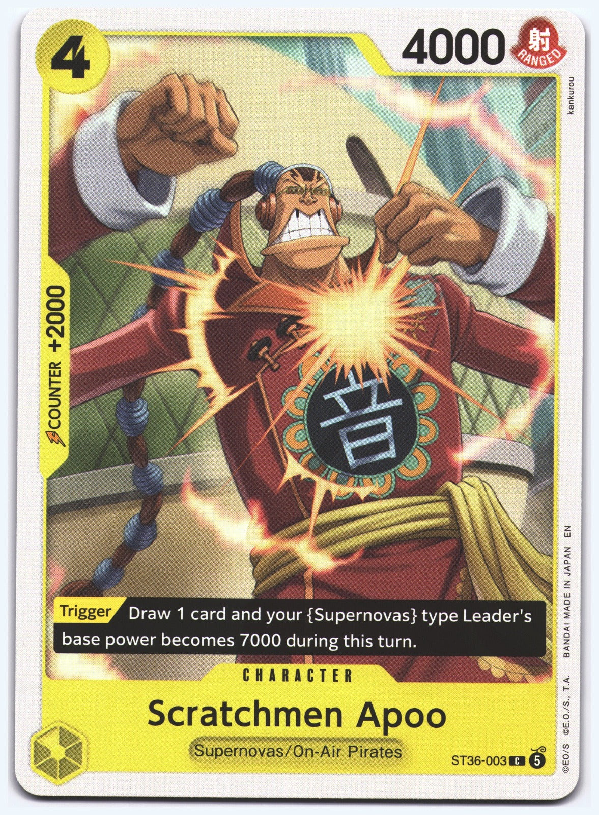 Scratchmen Apoo C Starter Deck 36: YELLOW Eustass"Captain"Kid ST36-003 NM