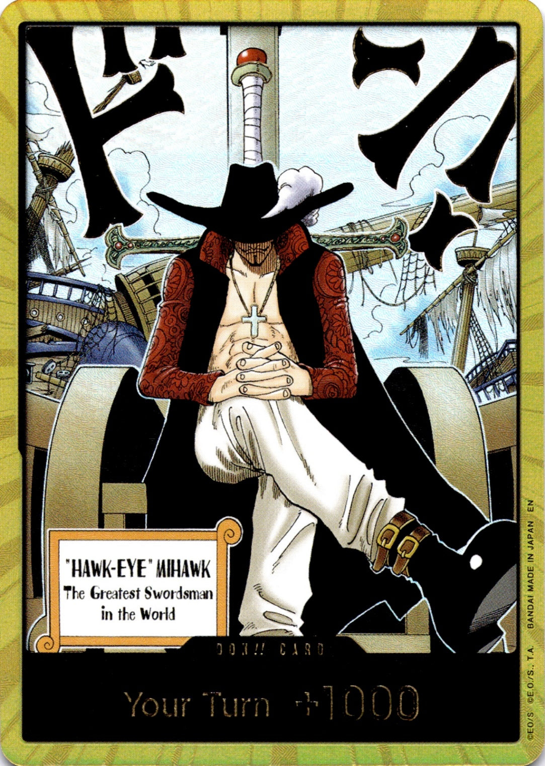 DON!! Card (Dracule Mihawk) (Gold) DON!! The Azure Sea's Seven  NM