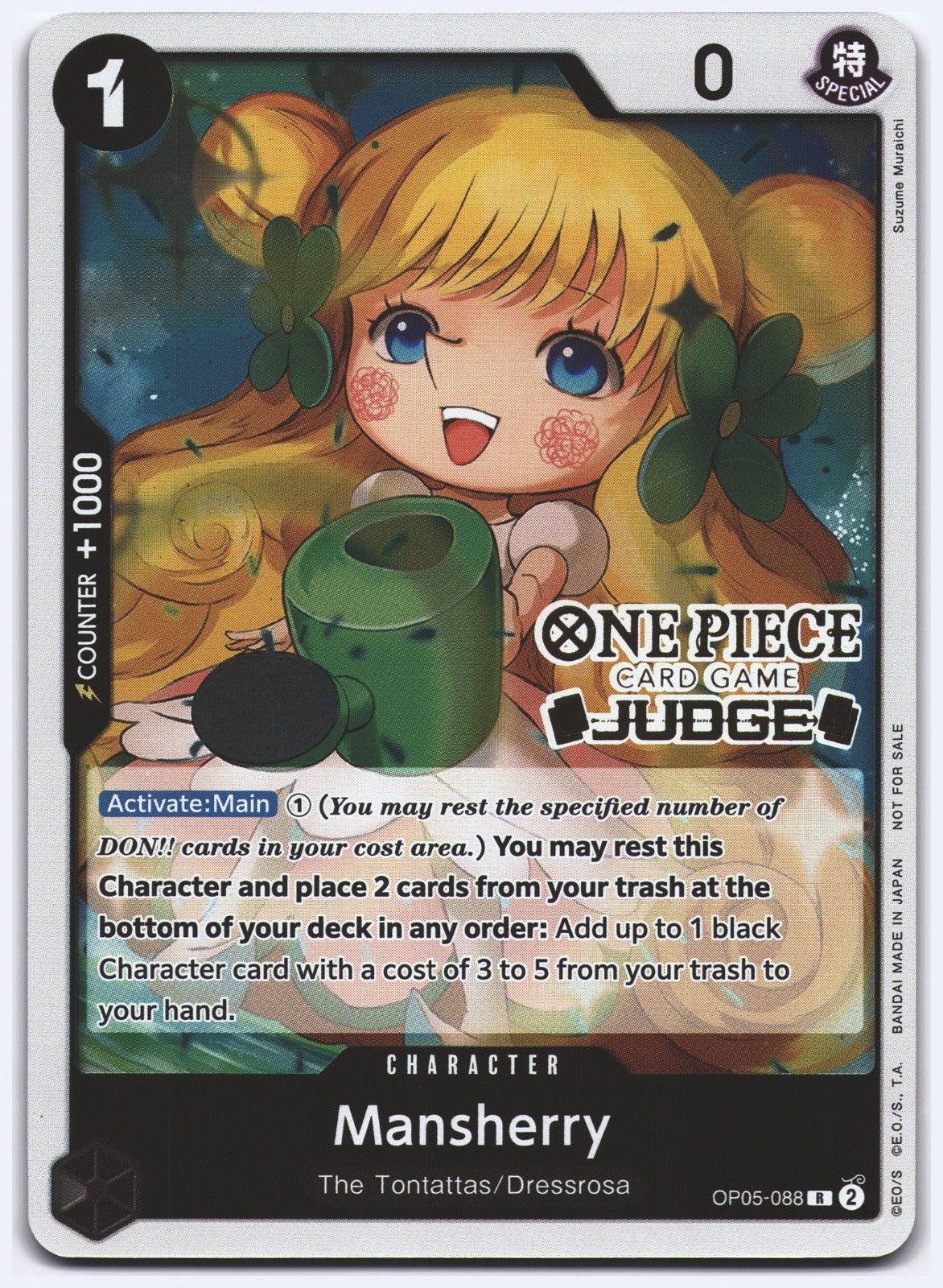 Mansherry (Judge Pack Vol. 4) R One Piece Promotion Cards OP05-088 NM
