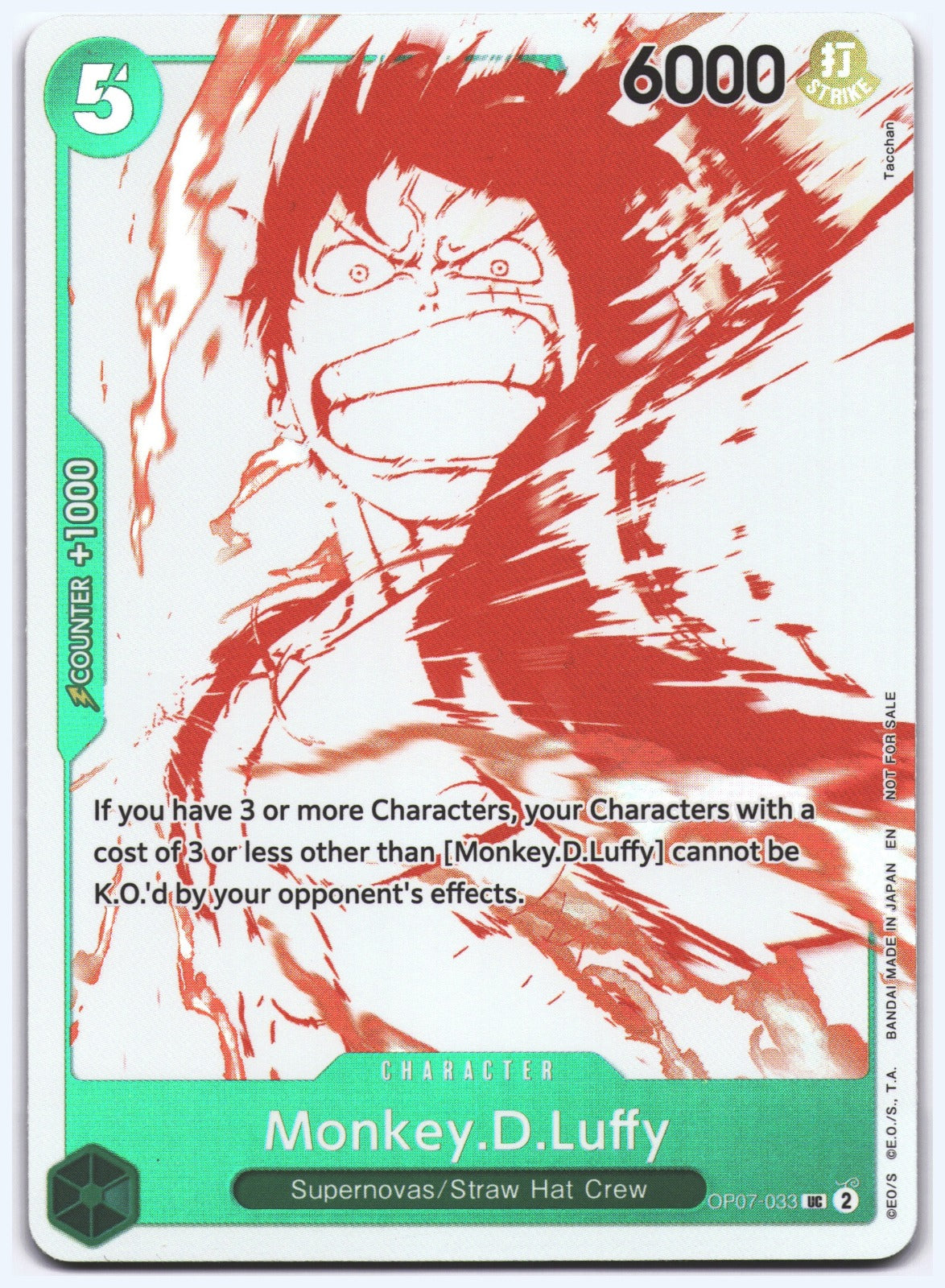 Monkey.D.Luffy - (3rd Anniversary Treasure Campaign Pack) UC One Piece Promotion Cards OP07-033 NM