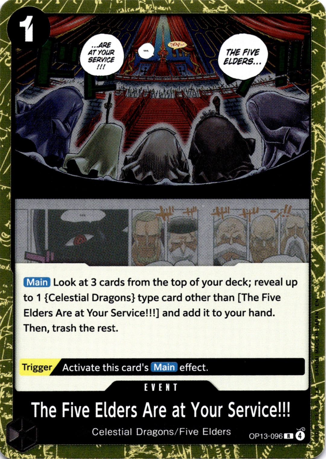 The Five Elders Are at Your Service!!! R Carrying On His Will OP13-096 NM