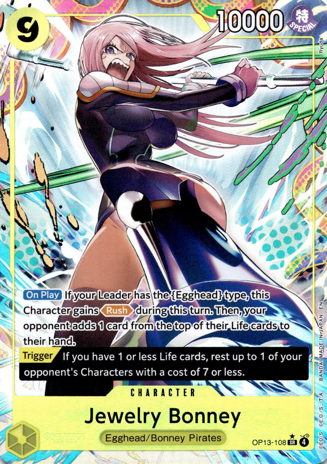 Jewelry Bonney (108) (Alternate Art) SR Carrying On His Will OP13-108 NM