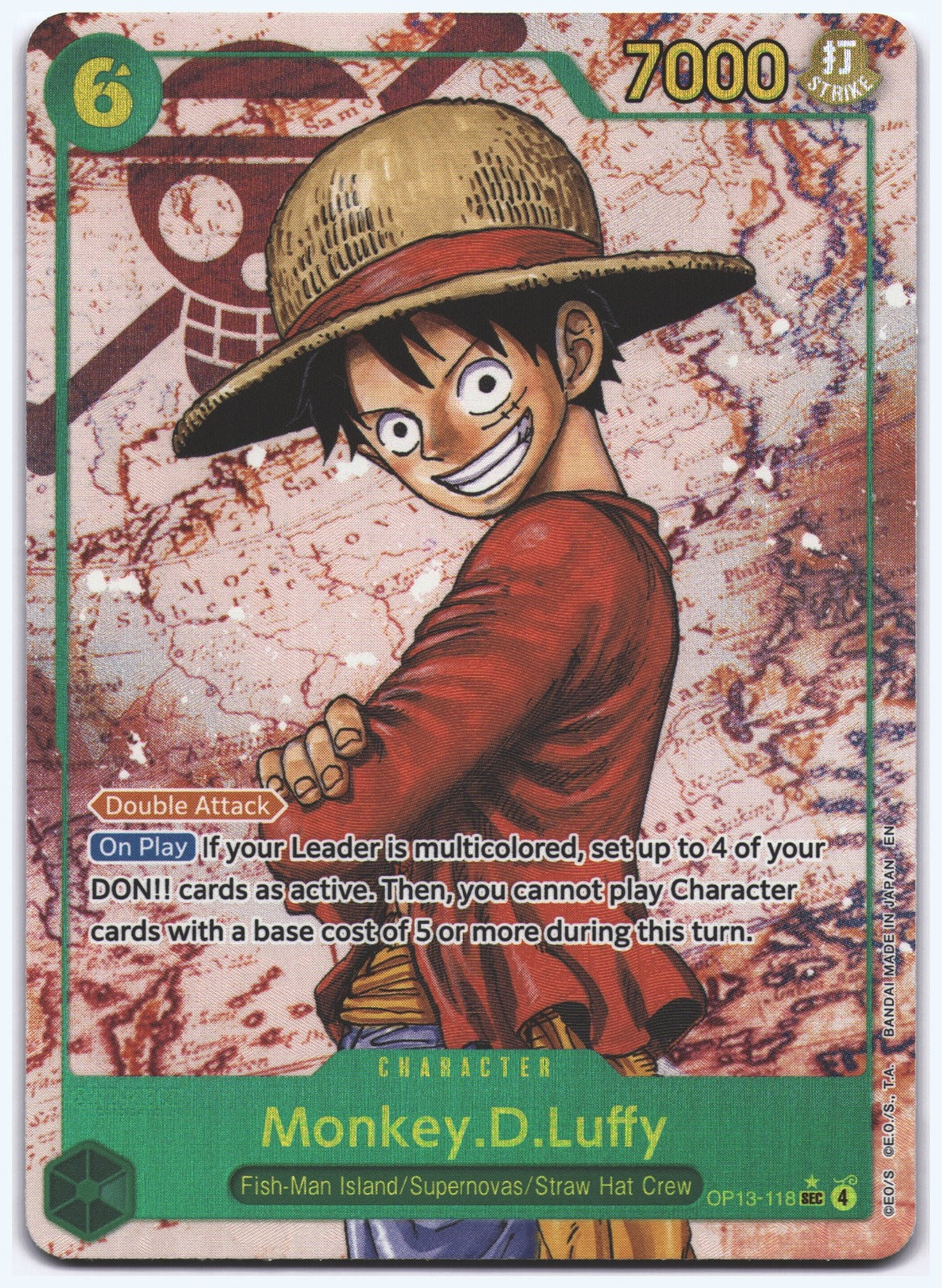 Monkey.D.Luffy (118) (Parallel) SEC Carrying On His Will OP13-118 NM