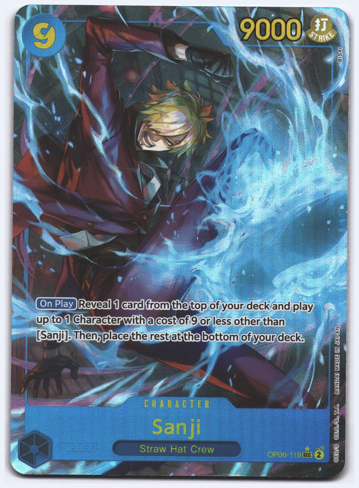 Sanji (Alternate Art) SEC Wings of the Captain OP06-119 NM