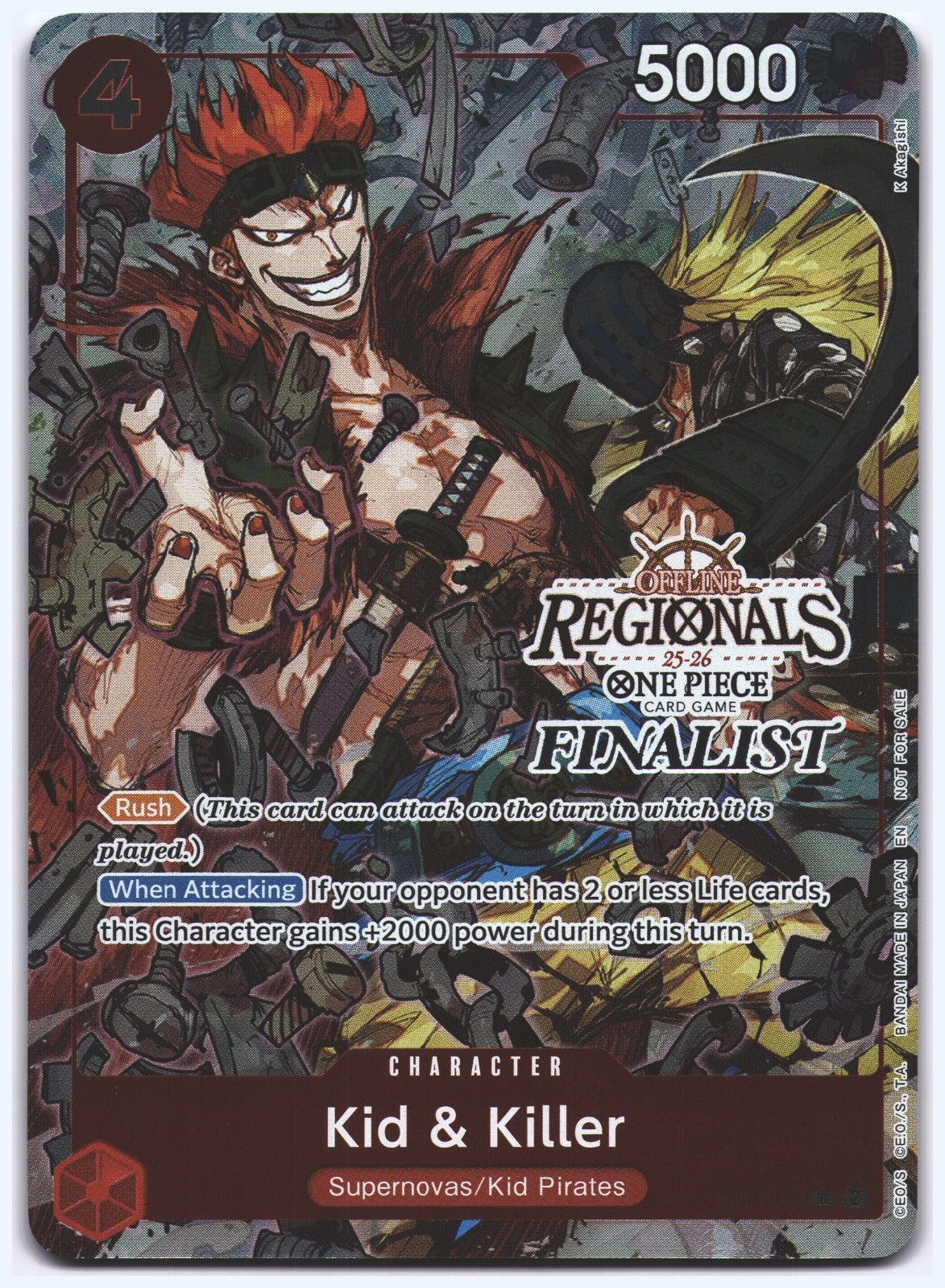Kid & Killer (Offline Regional Finalist Card Set 2025 Vol.2) R One Piece Promotion Cards EB01-003 NM