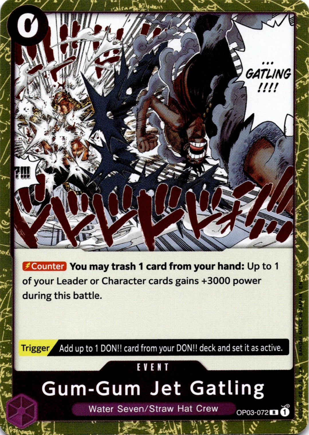 Gum-Gum Jet Gatling R Pillars of Strength OP03-072 NM