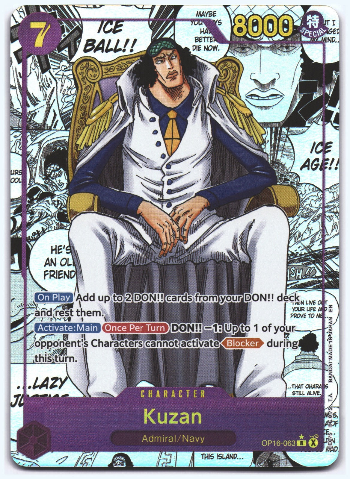 Kuzan (Manga) R The Time of Battle OP16-063 NM