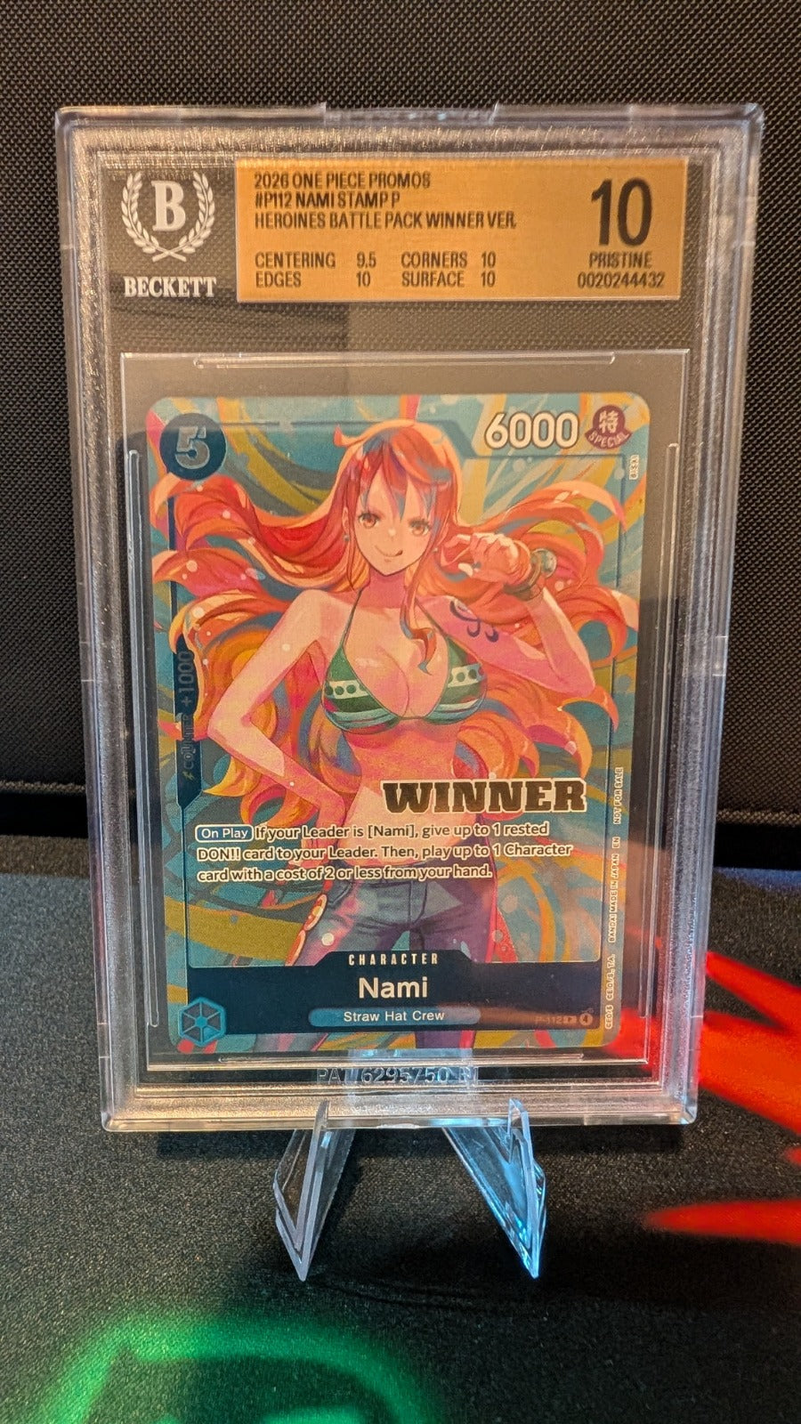 Nami (Heroines Battle Winner Pack) PR One Piece Promotion Cards P-112 BGS 10