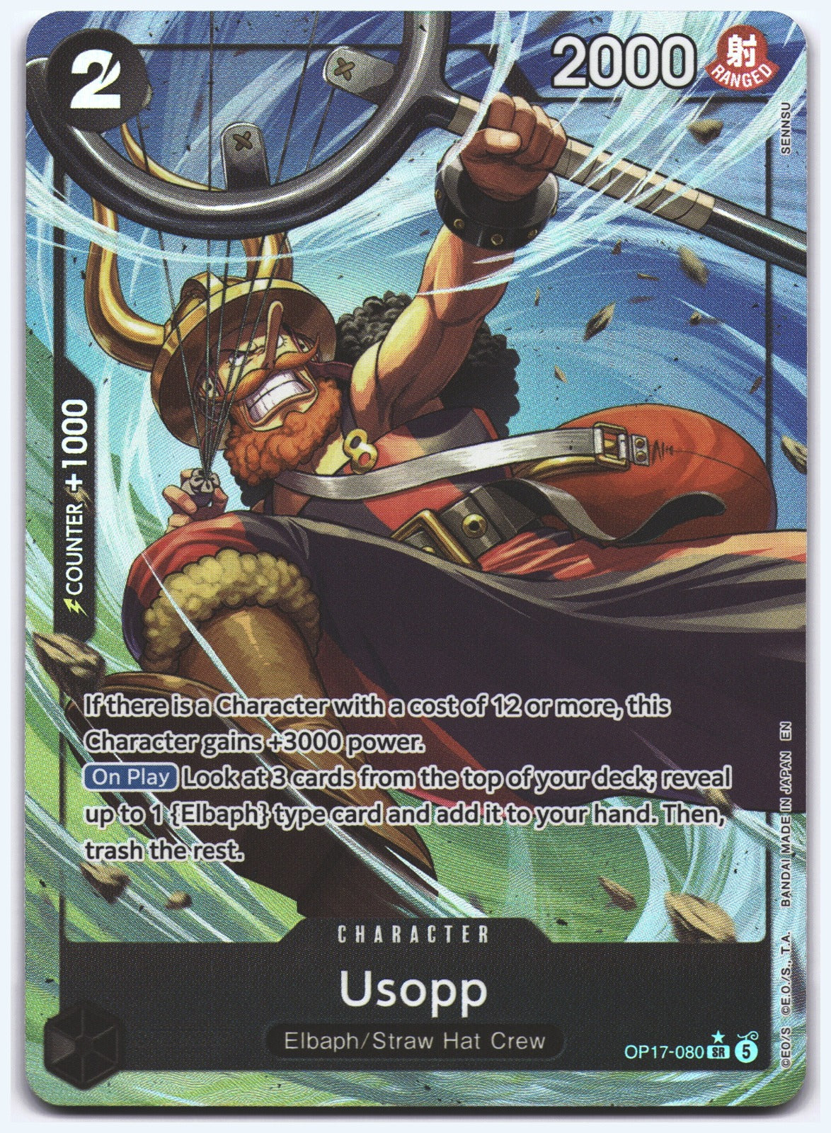 Usopp (Alternate Art) SR The World's Strongest Warriors OP17-080 NM