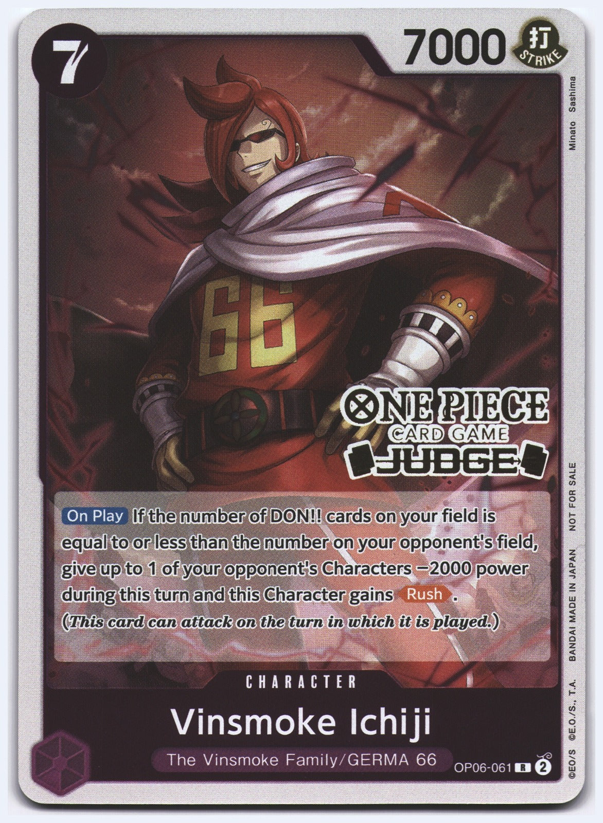 Vinsmoke Ichiji (Judge Pack Vol. 5) R One Piece Promotion Cards OP06-061 NM