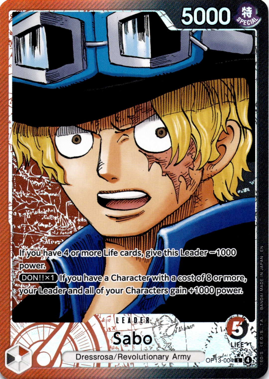Sabo (004) (Alternate Art) L Carrying On His Will OP13-004 NM