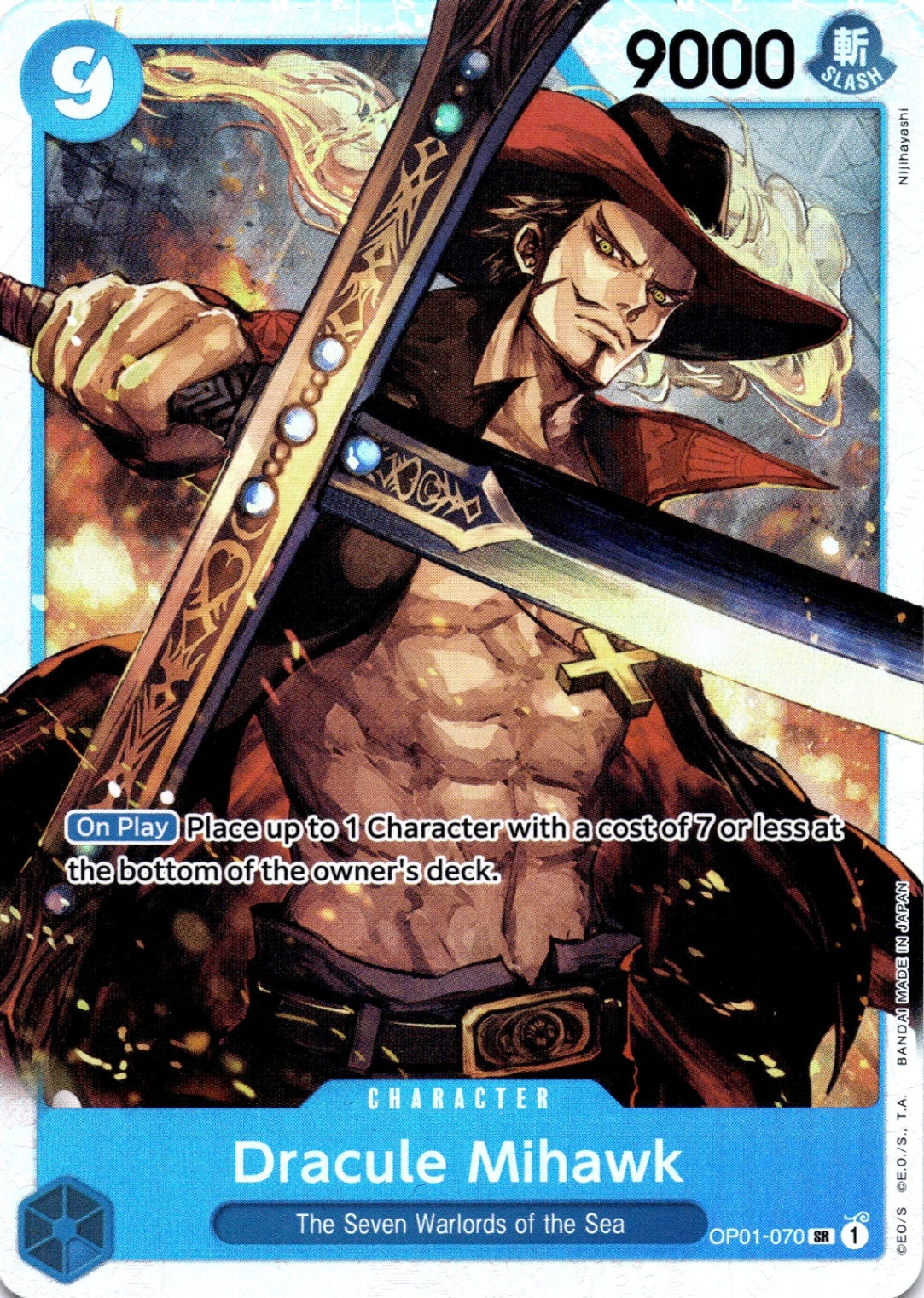 Dracule Mihawk SR Romance Dawn OP01-070 NM