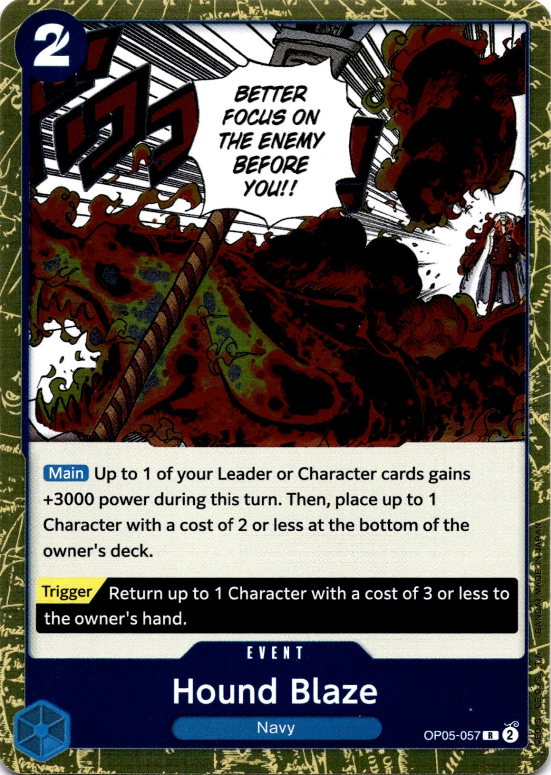 Hound Blaze (Textured Foil) R Premium Booster -The Best- OP05-057 NM