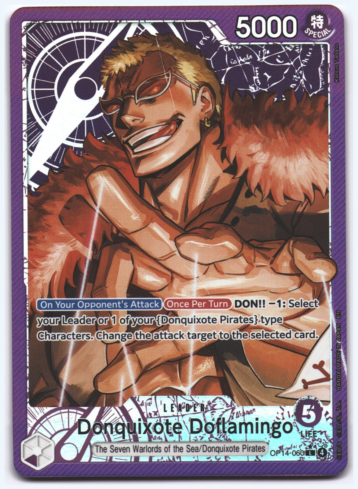 Donquixote Doflamingo - (Alternate Art) L The Azure Sea's Seven OP14-060 NM
