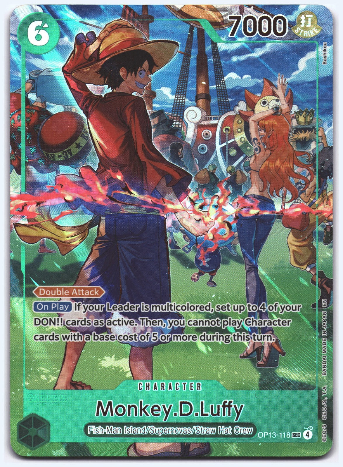Monkey.D.Luffy (118) (English Version 3rd Anniversary Set) SEC One Piece Promotion Cards OP13-118 NM