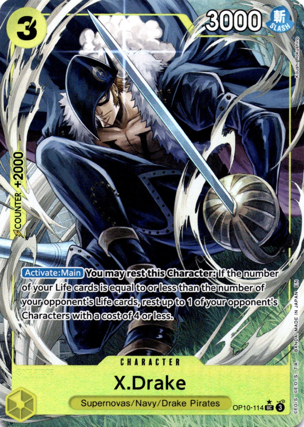 X.Drake (Alternate Art) UC Premium Booster -The Best- Vol. 2 OP10-114 NM