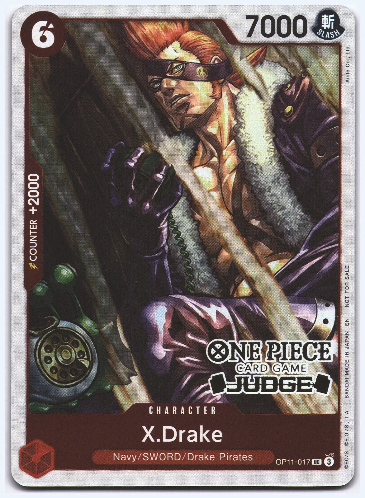 X.Drake (Judge Pack Vol. 7) UC One Piece Promotion Cards OP11-017 NM
