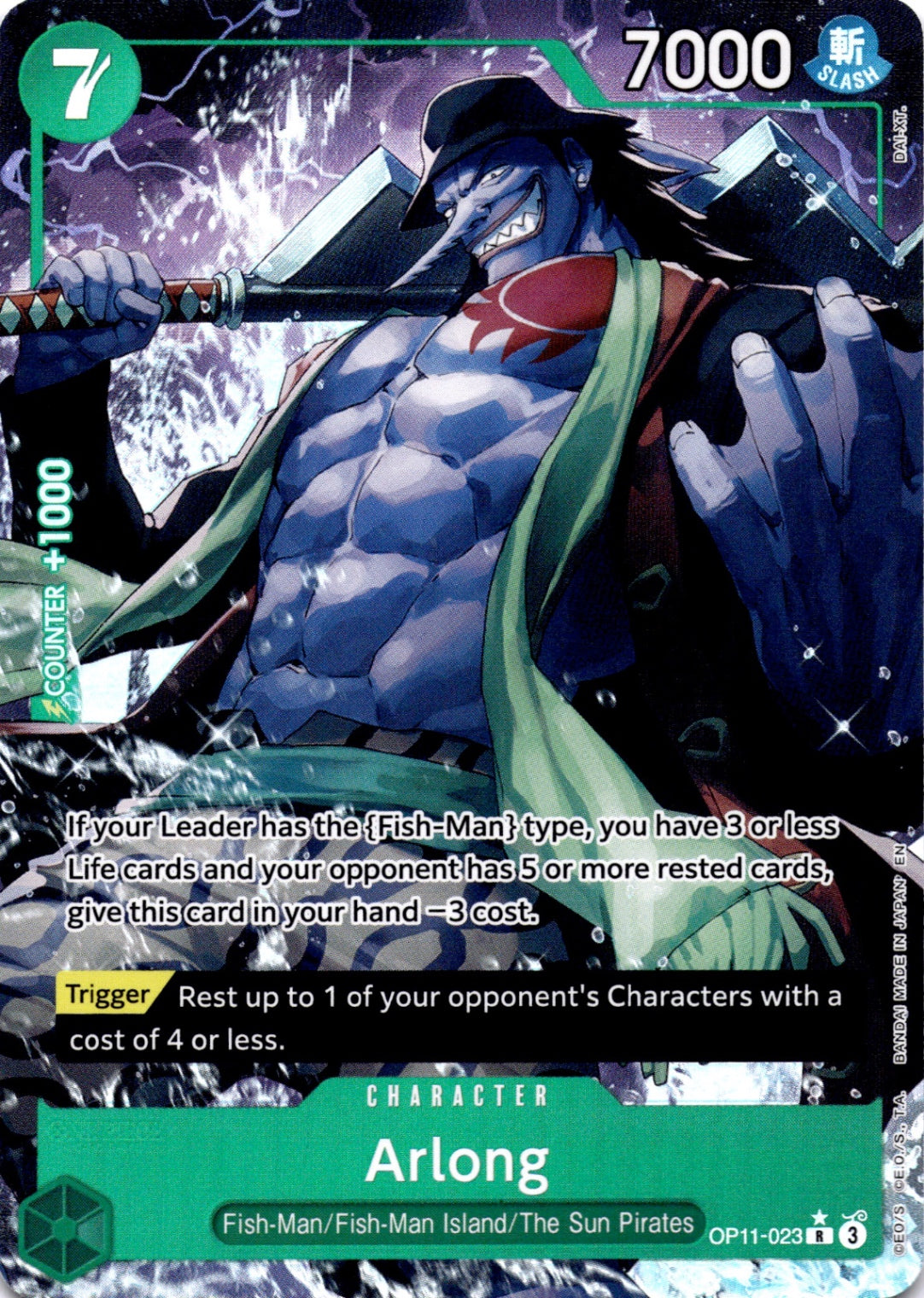 Arlong (Alternate Art) R A Fist of Divine Speed OP11-023 NM