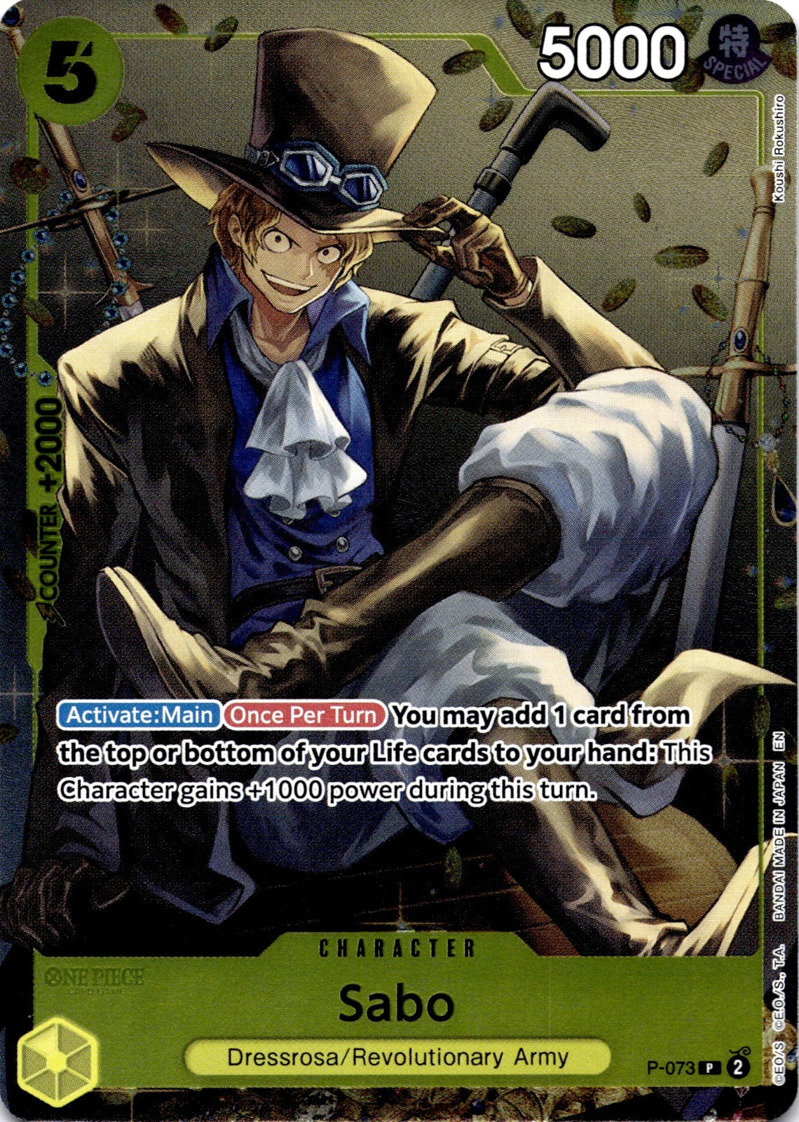 Sabo (Tin Pack Set Vol. 2) PR One Piece Promotion Cards P-073 NM