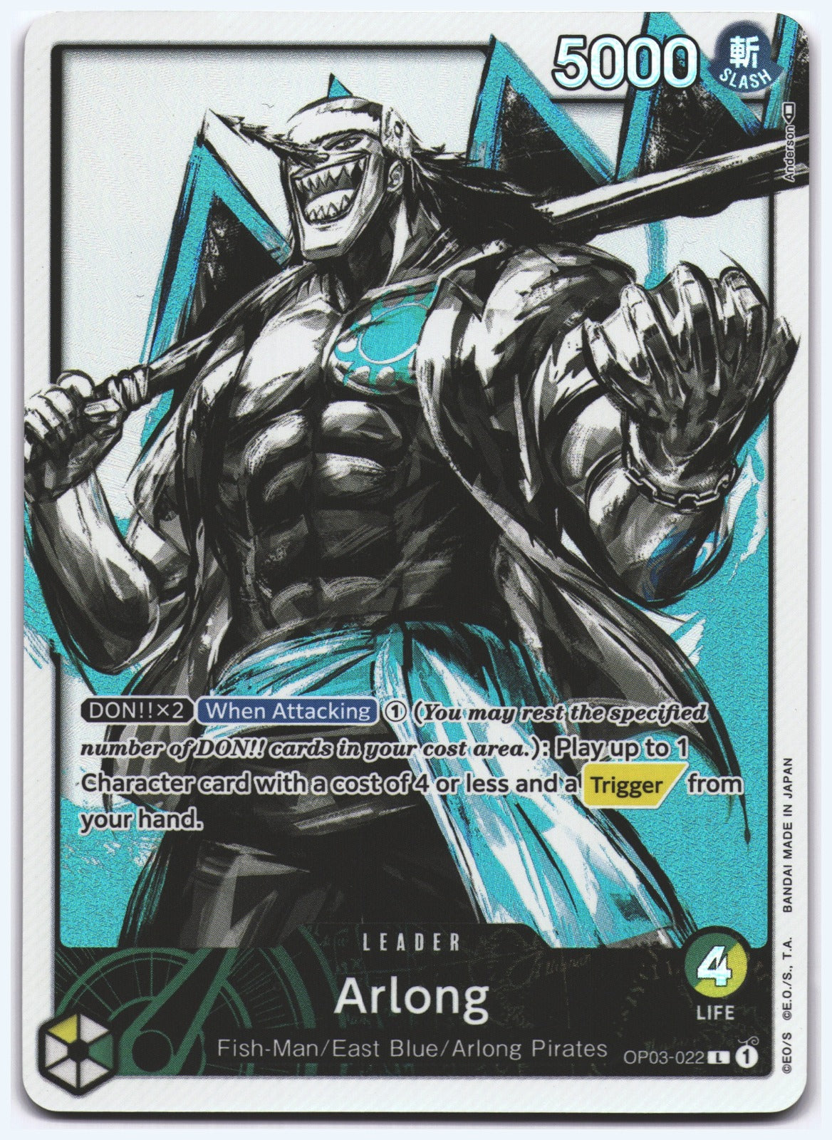 Arlong (Alternate Art) L Pillars of Strength OP03-022 NM