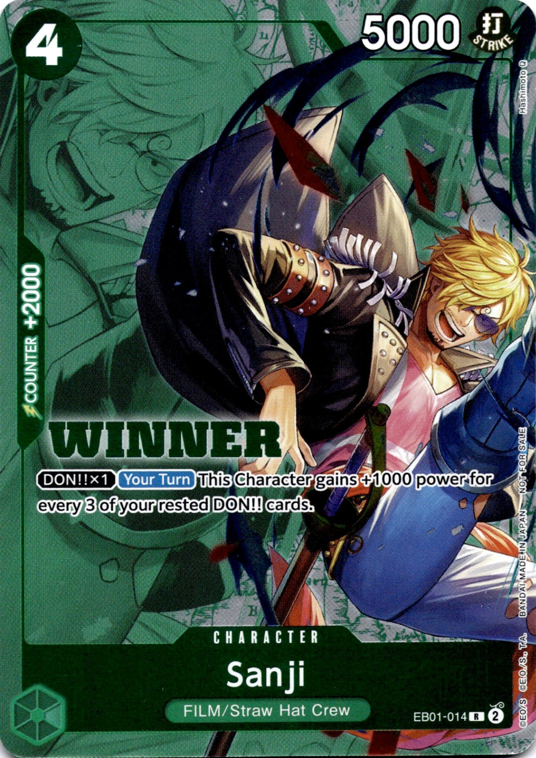 Sanji (Winner Pack 2025 Vol. 1) R One Piece Promotion Cards EB01-014 NM