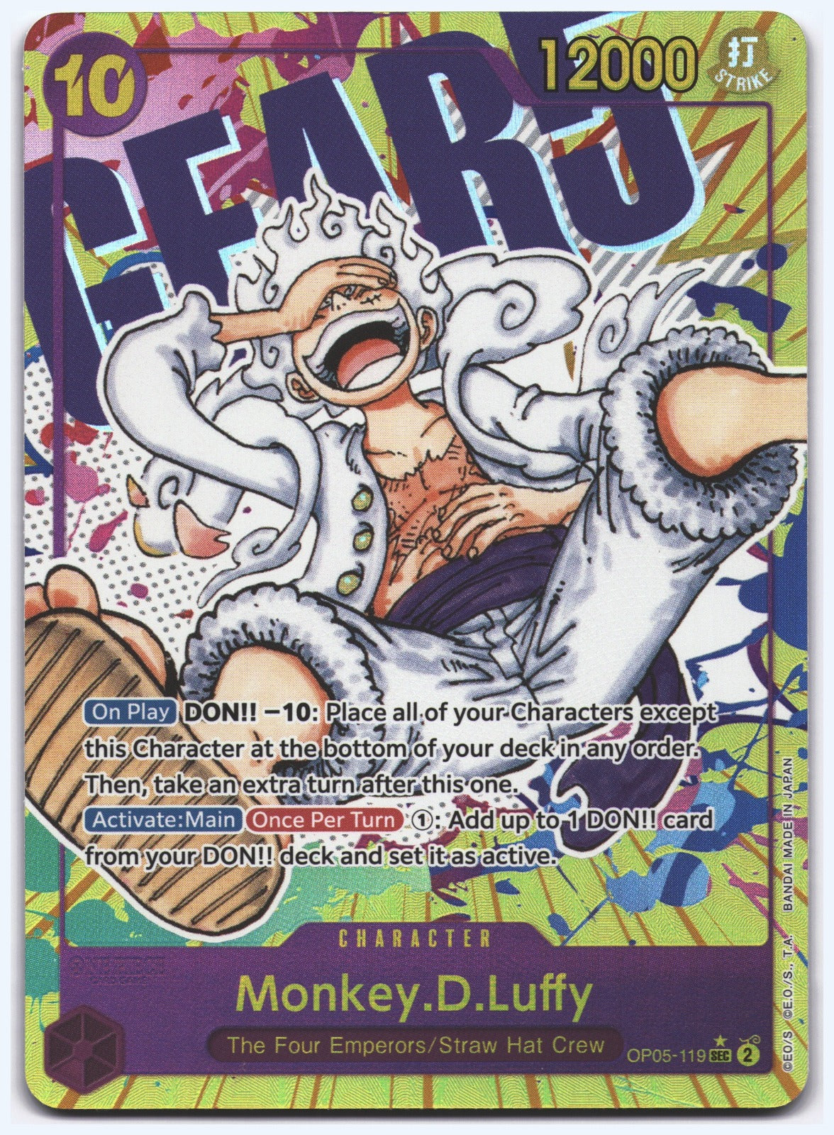 Monkey.D.Luffy (119) (Alternate Art) SEC Awakening of the New Era OP05-119 NM