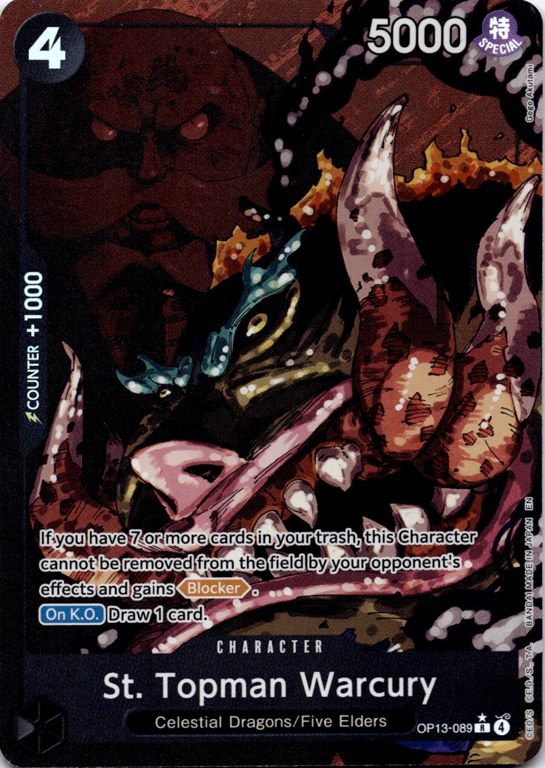 St. Topman Warcury (Alternate Art) R Carrying On His Will OP13-089 NM