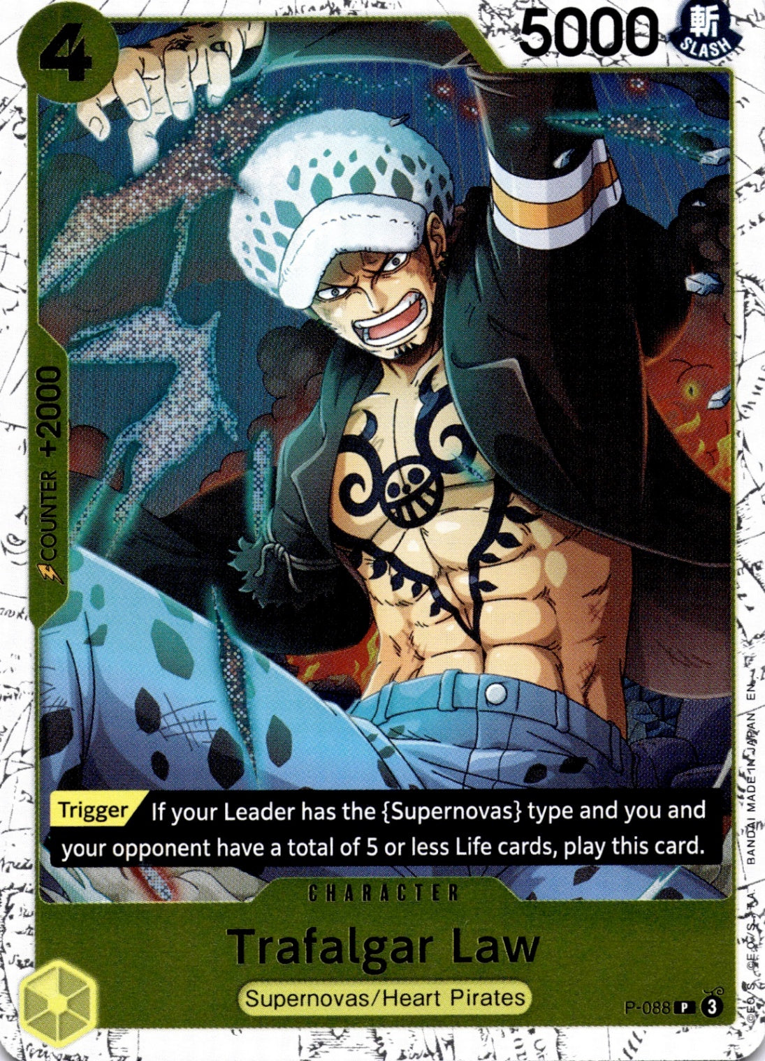 Trafalgar Law -   (Pirate Foil) PR Premium Booster -The Best- Vol. 2 P-088 NM