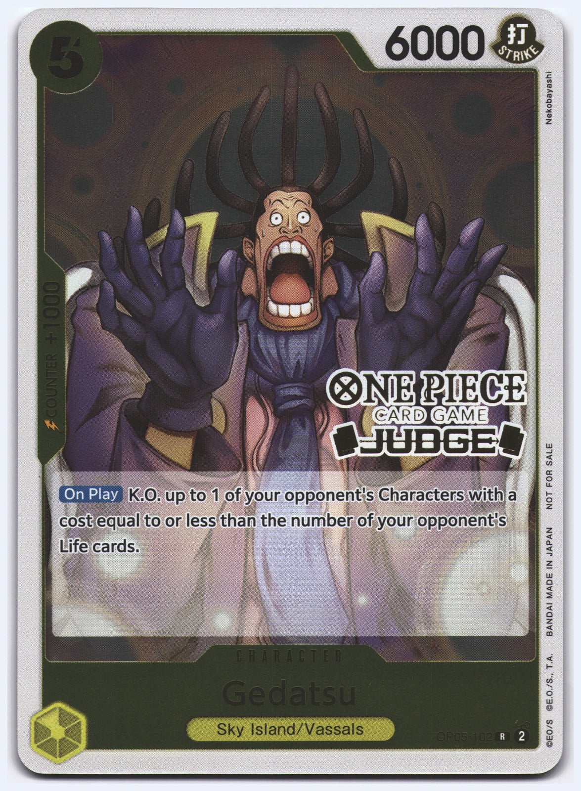 Gedatsu (Judge Pack Vol. 3) R One Piece Promotion Cards OP05-102 NM