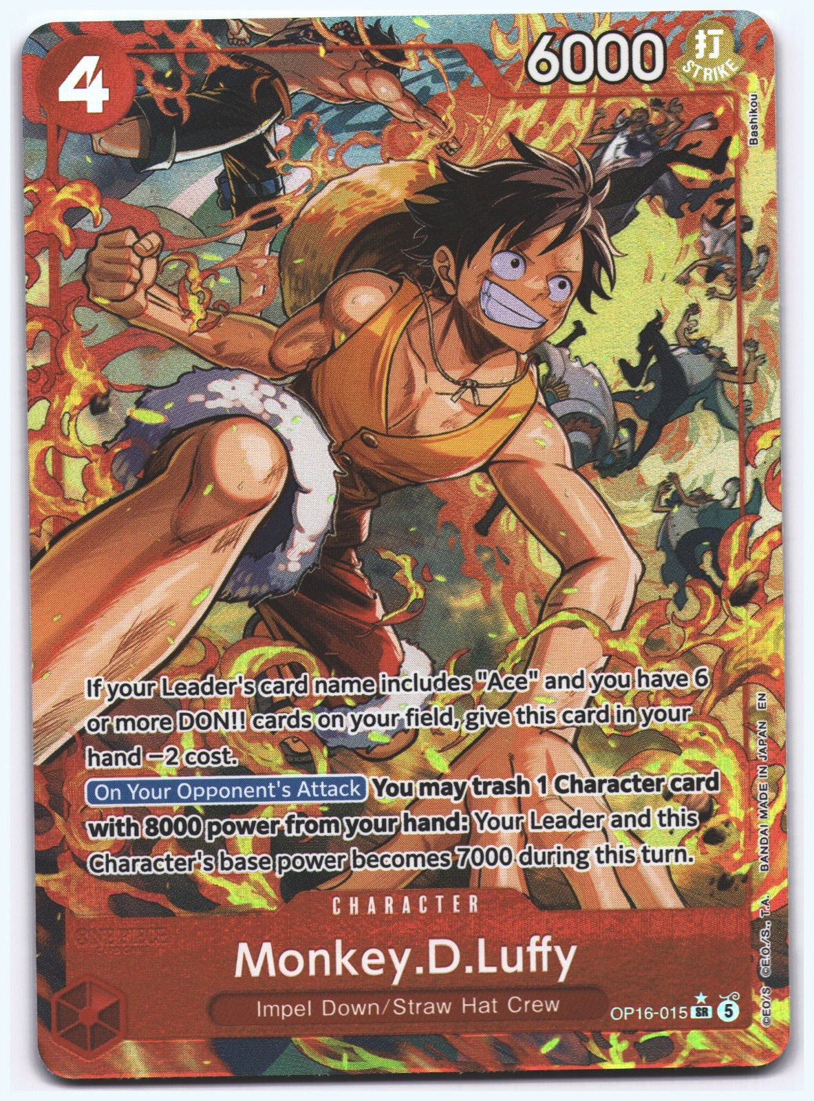 Monkey.D.Luffy (Alternate Art) SR The Time of Battle OP16-015 NM