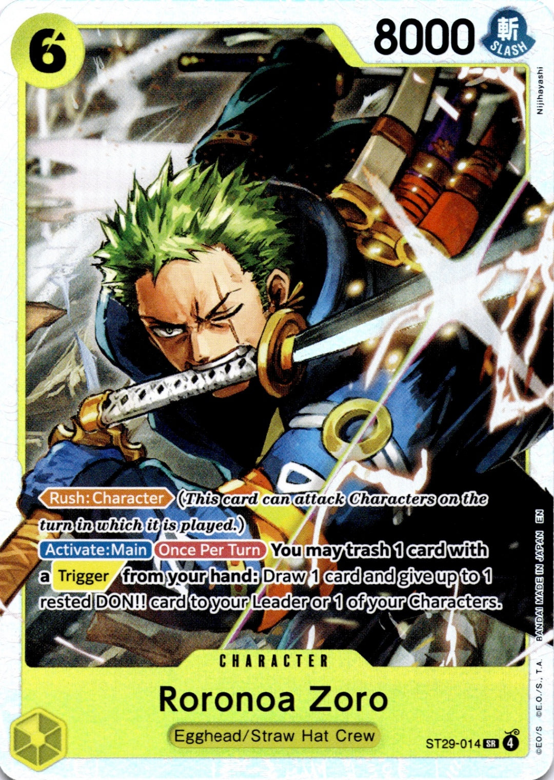 Roronoa Zoro SR Starter Deck 29: Egghead ST29-014 NM