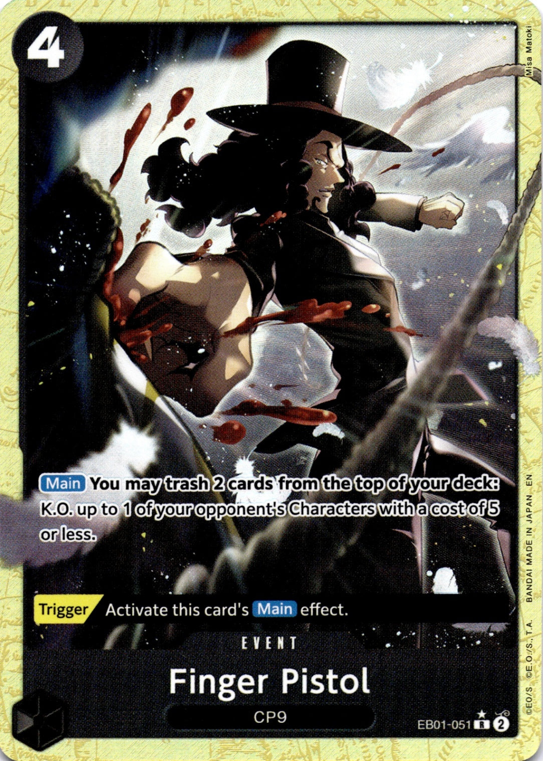 Finger Pistol (Alternate Art) R Premium Booster -The Best- Vol. 2 EB01-051 NM