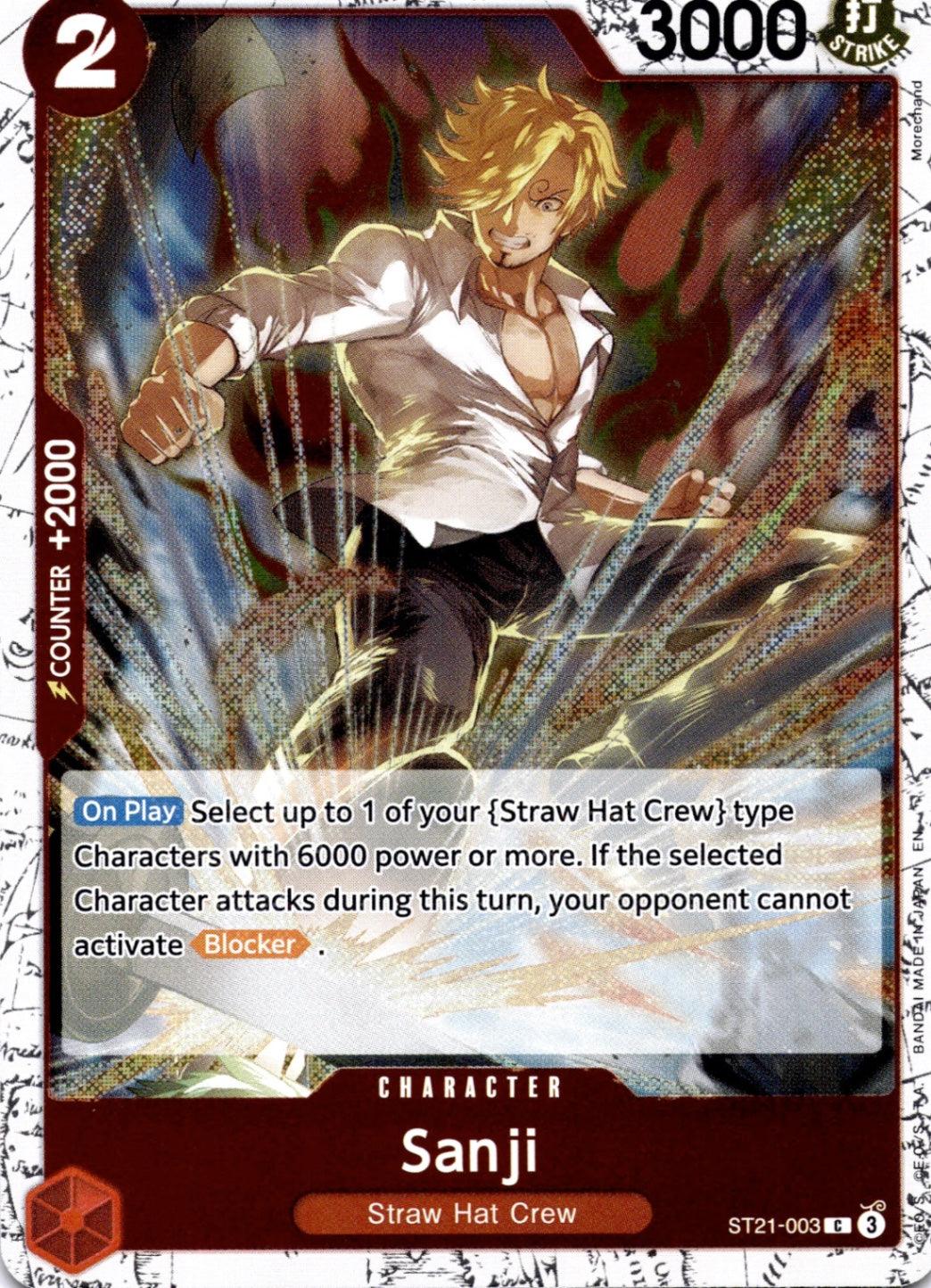 Sanji - (Pirate Foil) C Premium Booster -The Best- Vol. 2 ST21-003 NM