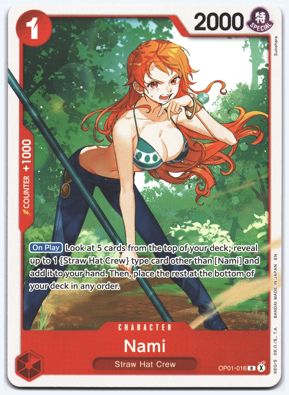 Nami R Starter Deck 31: RED Monkey.D.Luffy OP01-016 NM