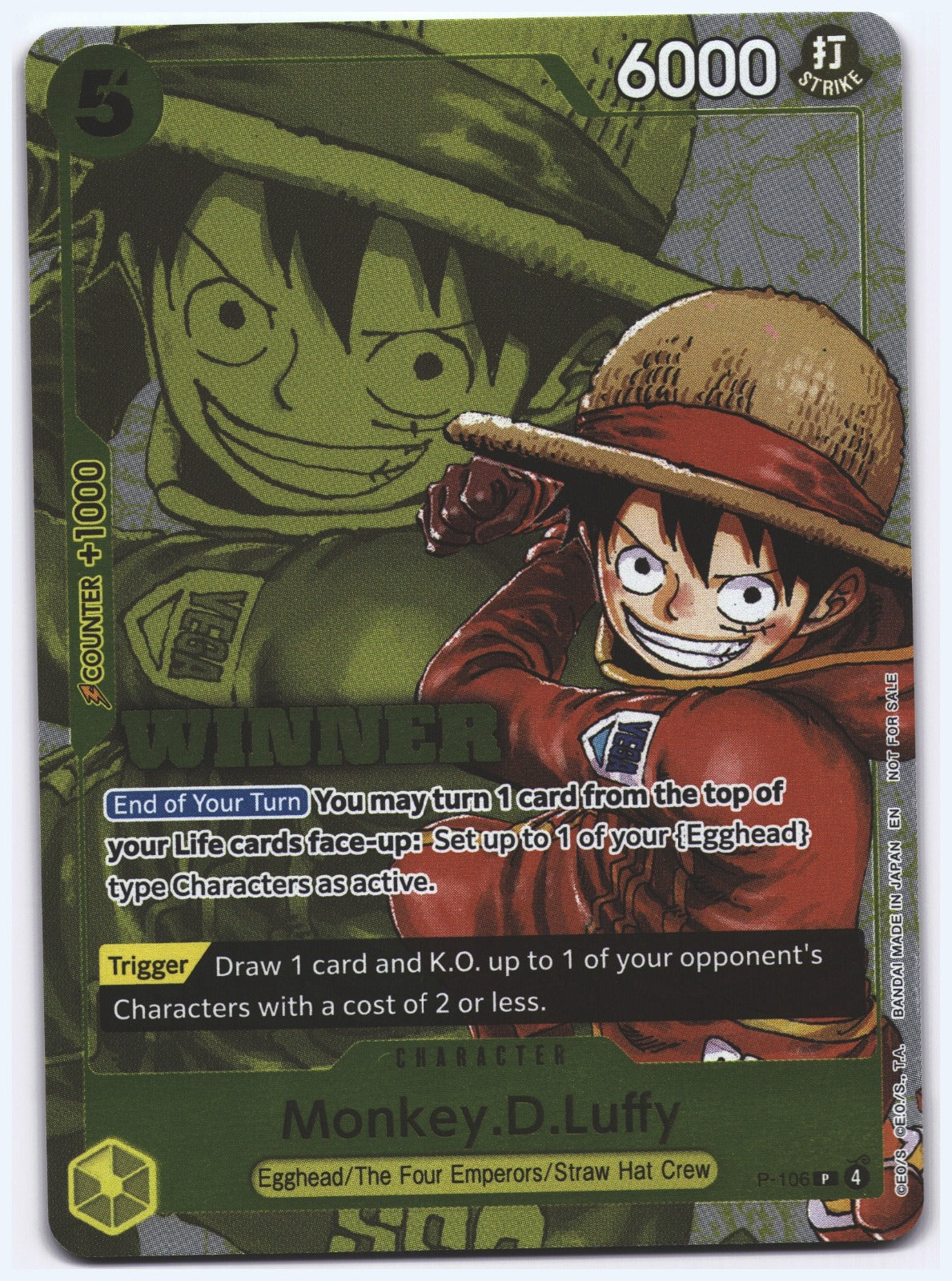 Monkey.D.Luffy (Winner Pack 2026 Vol. 2) PR One Piece Promotion Cards P-106 NM