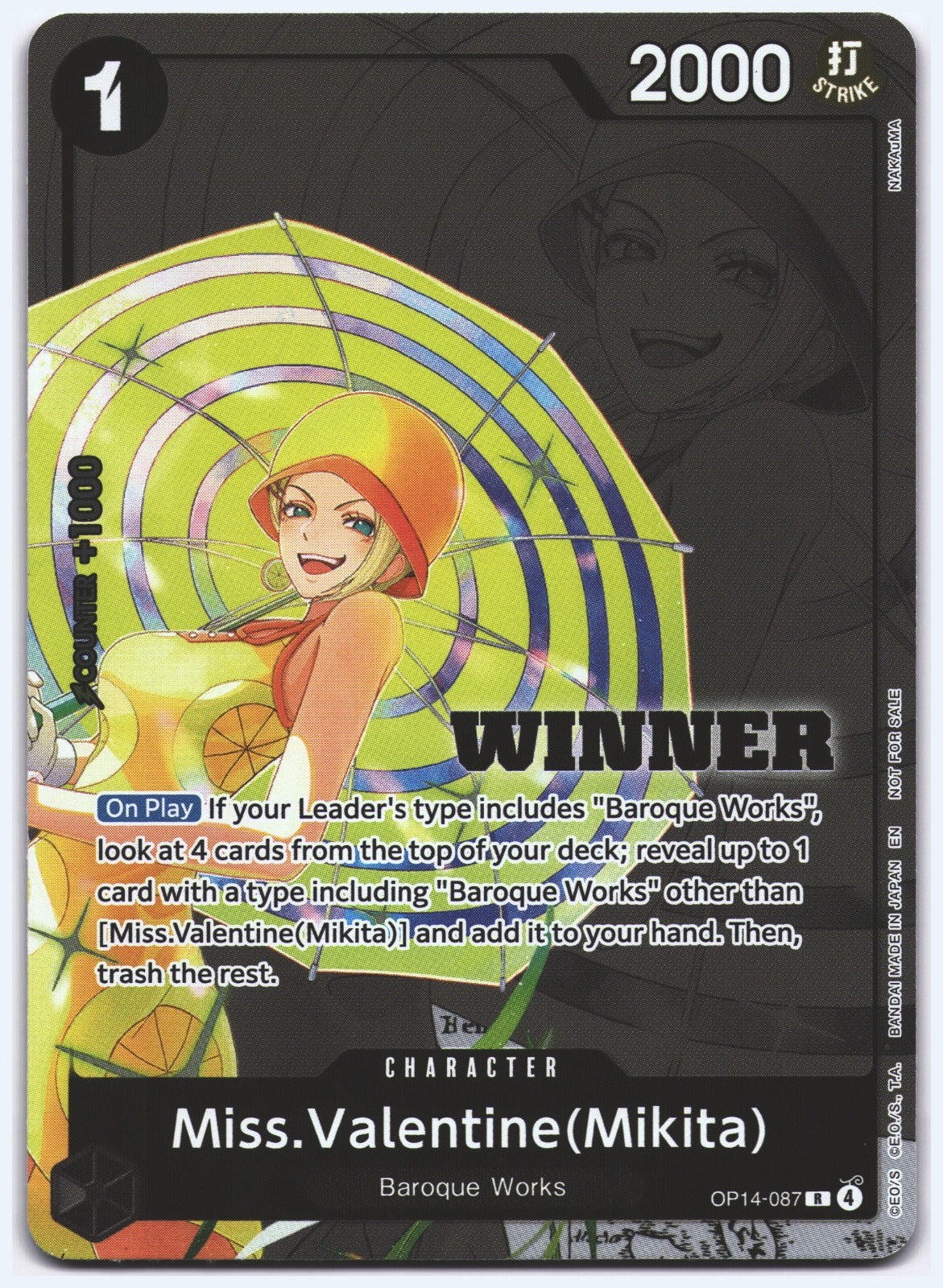 Miss.Valentine(Mikita) (Winner Pack 2026 Vol. 3) R One Piece Promotion Cards OP14-087 NM